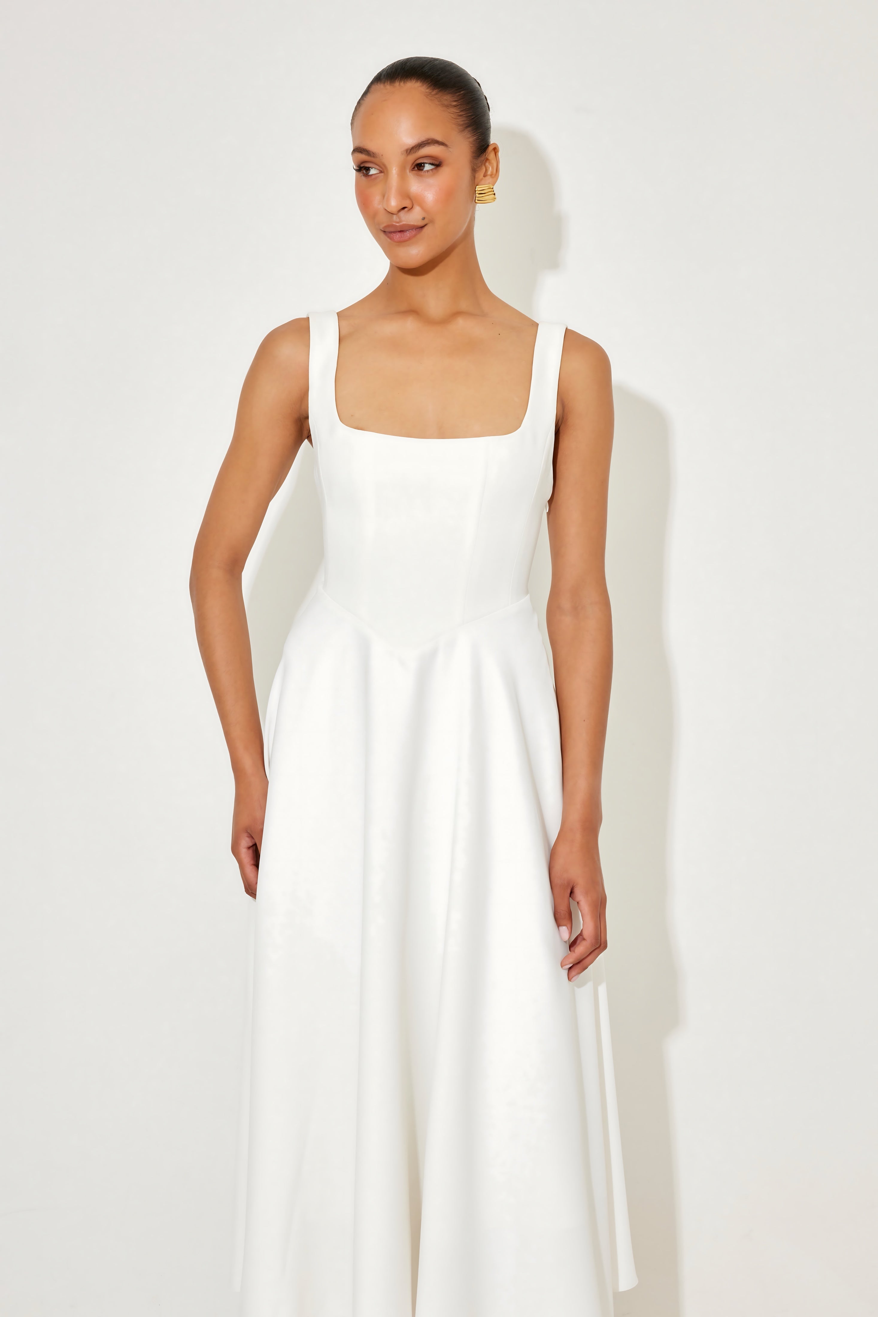 Stella – Square Neck A Line Formal Maxi Dress