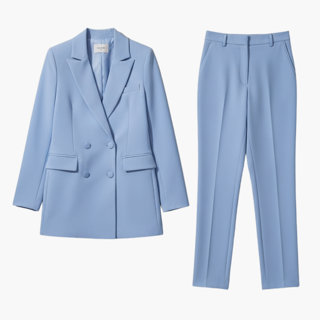 Marina – Double Breasted Blazer And Pants Suit Set