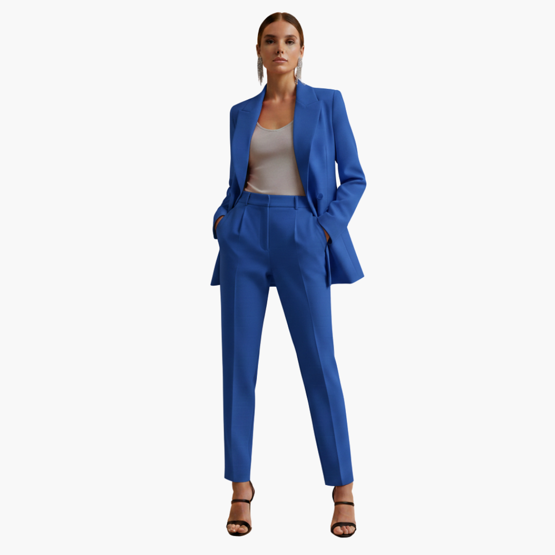 Marina – Double Breasted Blazer And Pants Suit Set