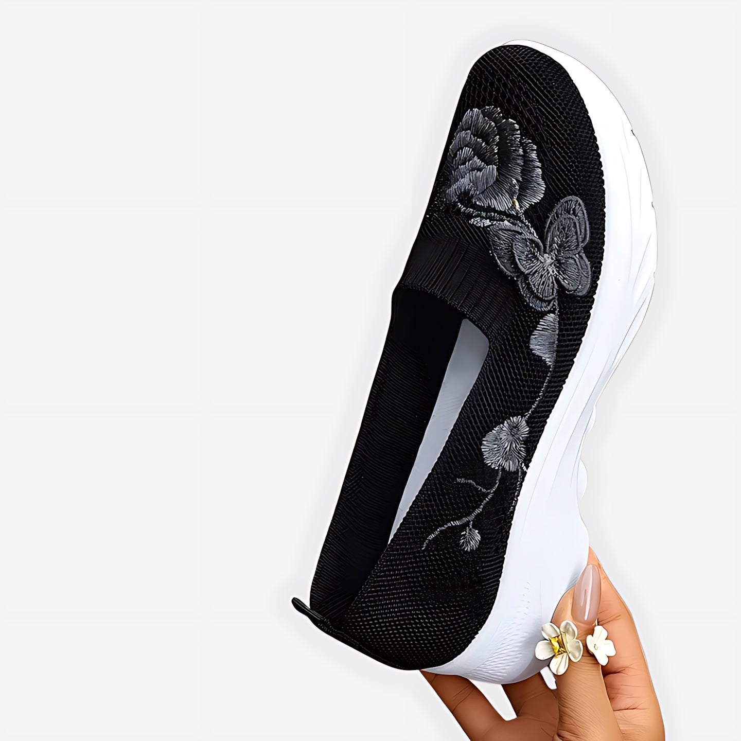 Tessa – Butterfly Embroidered Slip On Sneakers