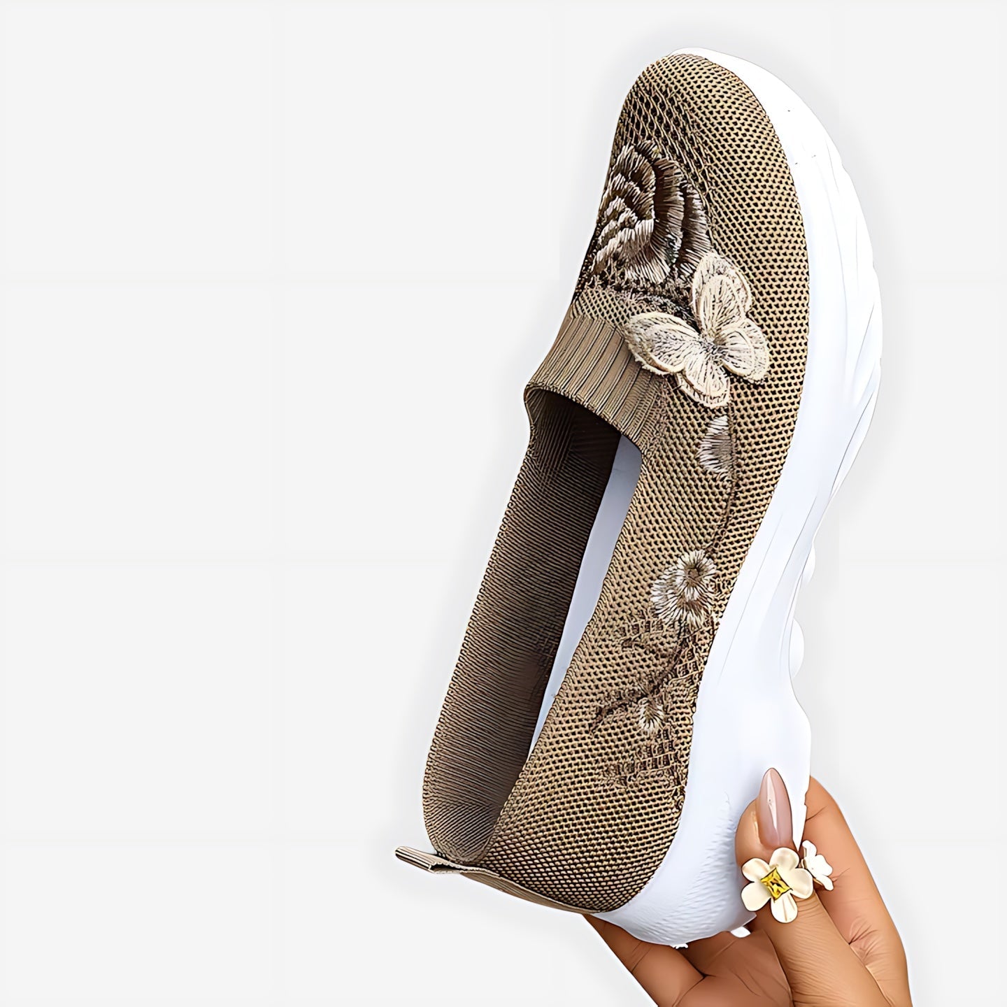 Tessa – Butterfly Embroidered Slip On Sneakers