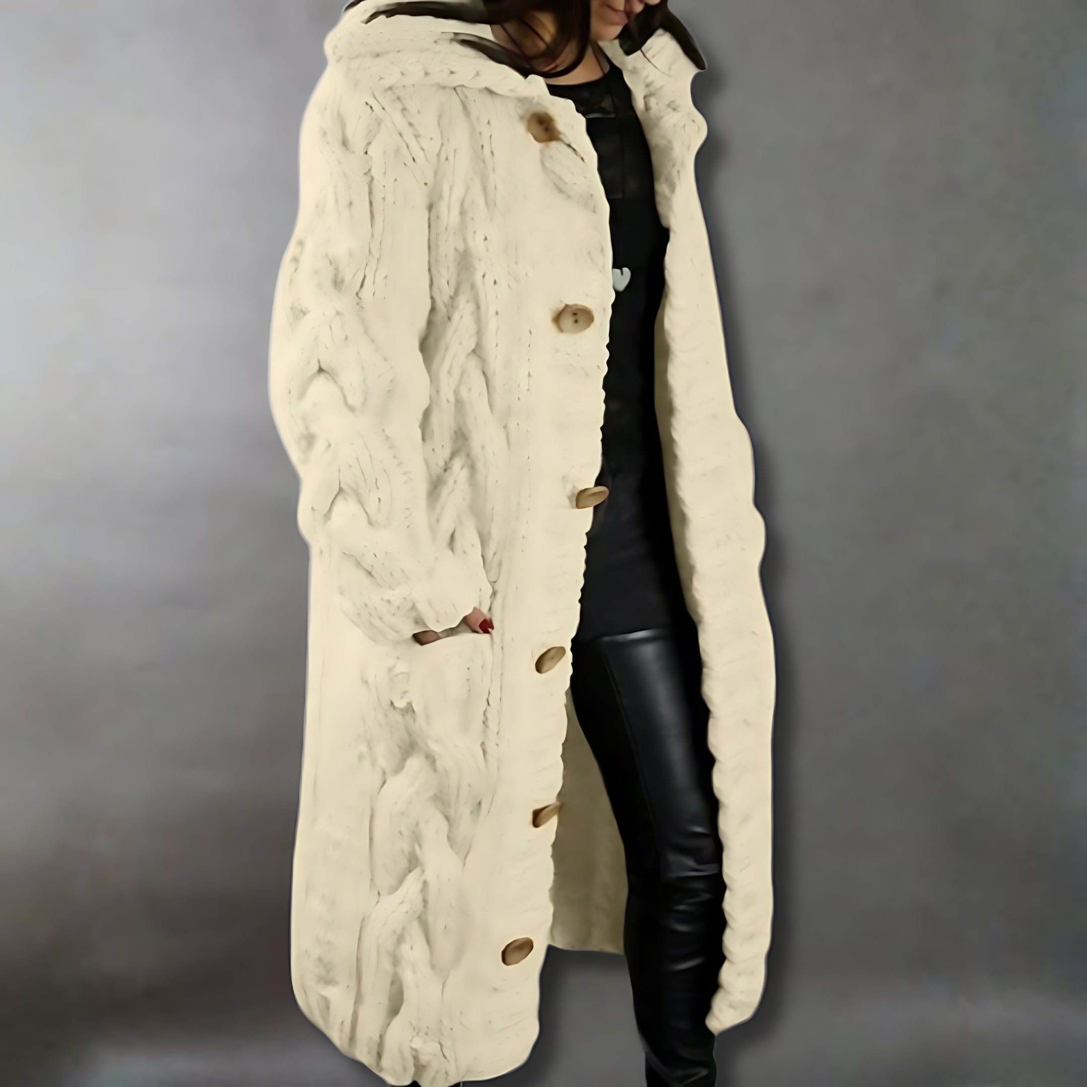 Tessa – Chunky Cable Knit Longline Cardigan