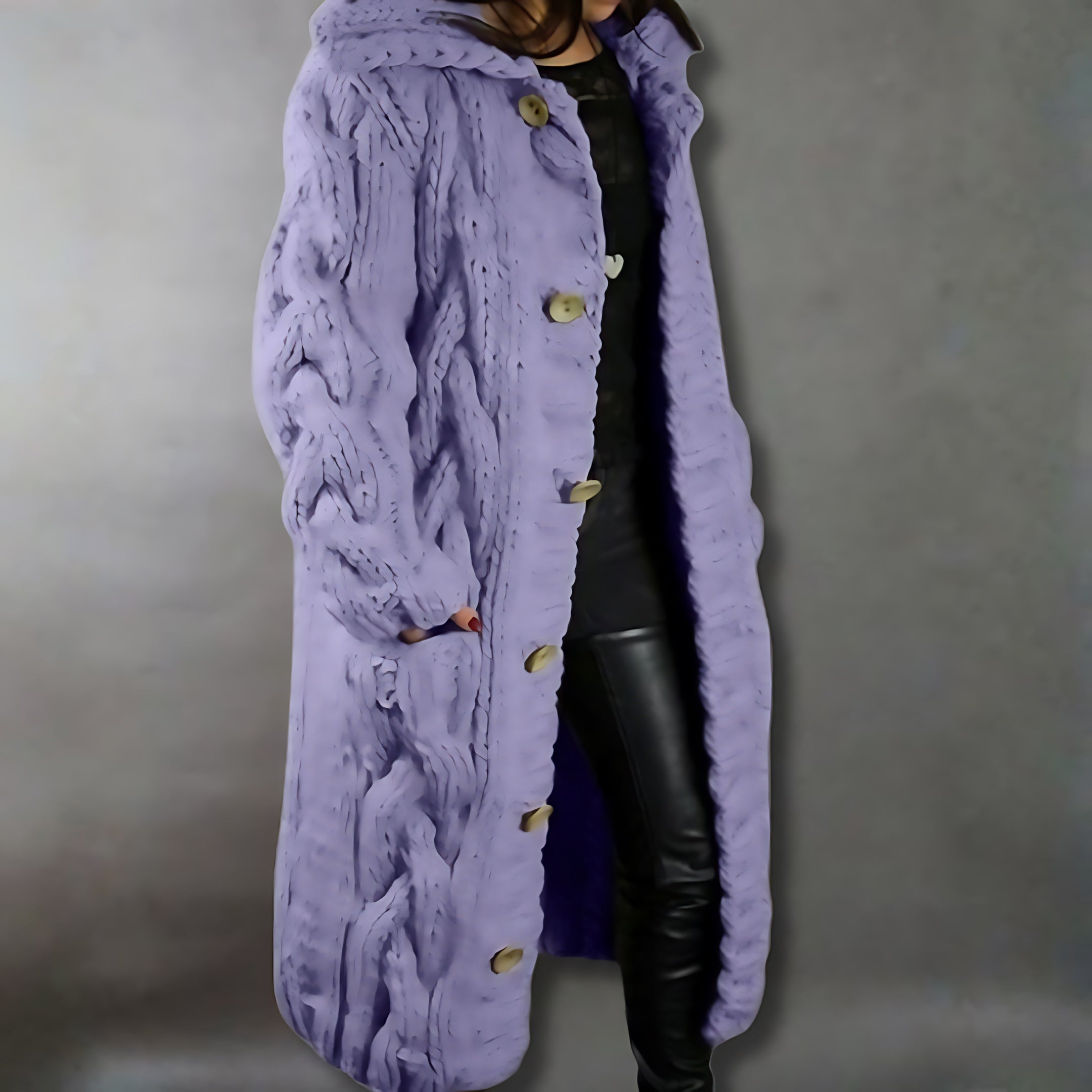 Tessa – Chunky Cable Knit Longline Cardigan