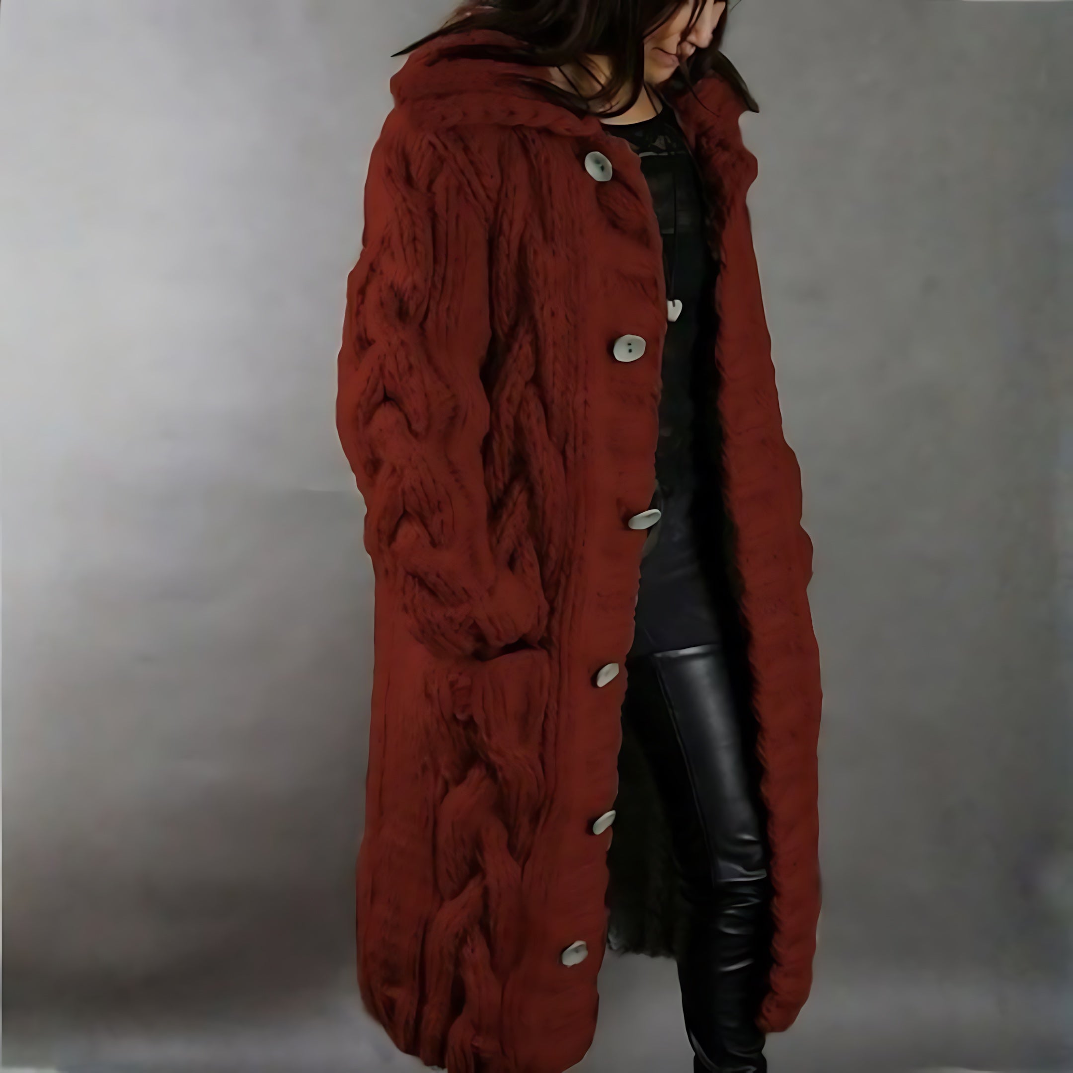 Tessa – Chunky Cable Knit Longline Cardigan