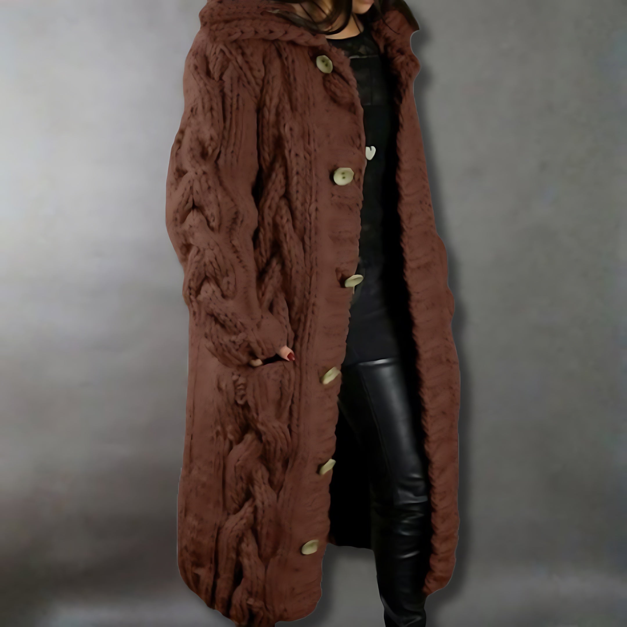 Tessa – Chunky Cable Knit Longline Cardigan