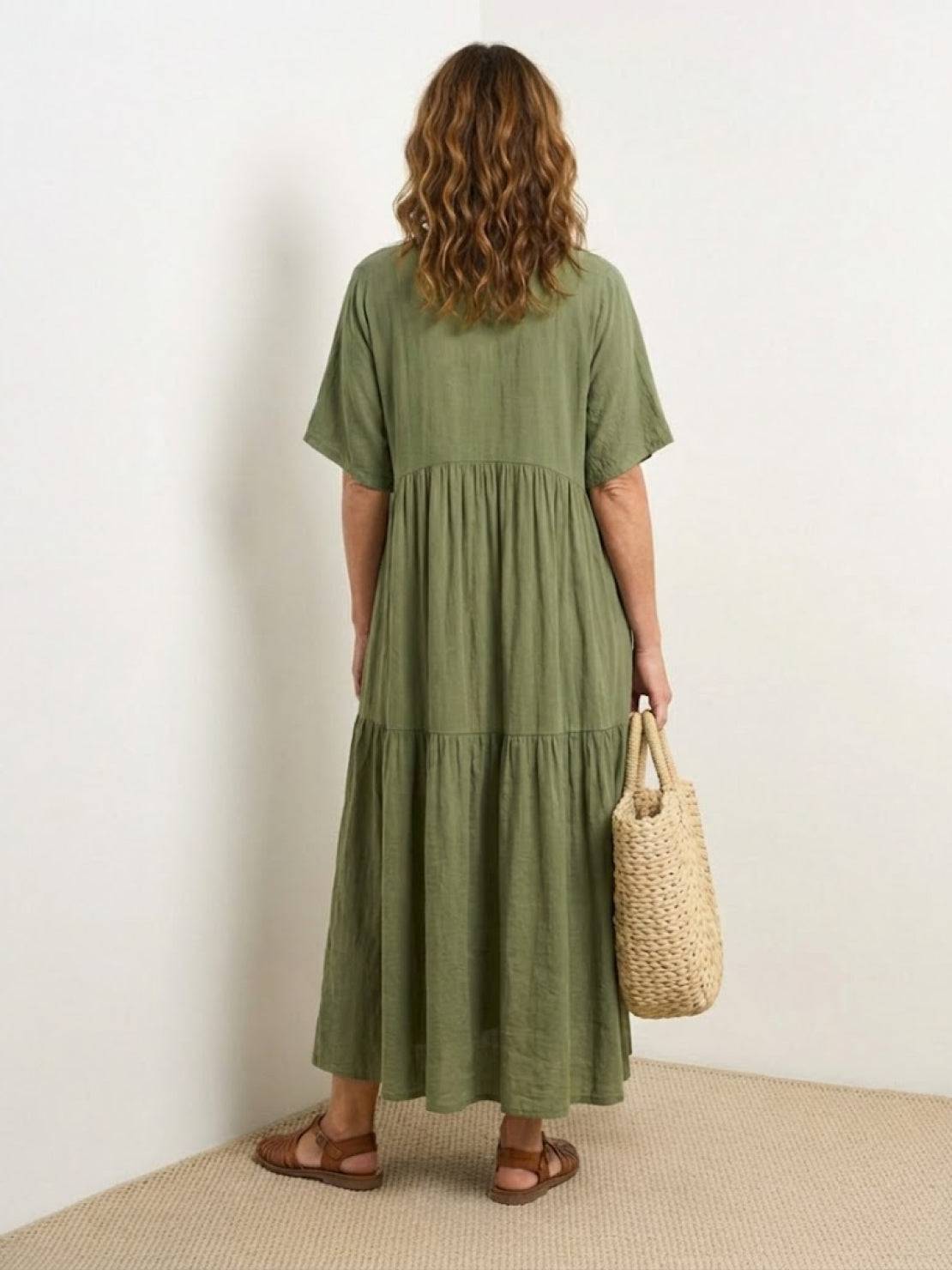 Jasmine – V Neck Tiered Swing Summer Maxi Dress