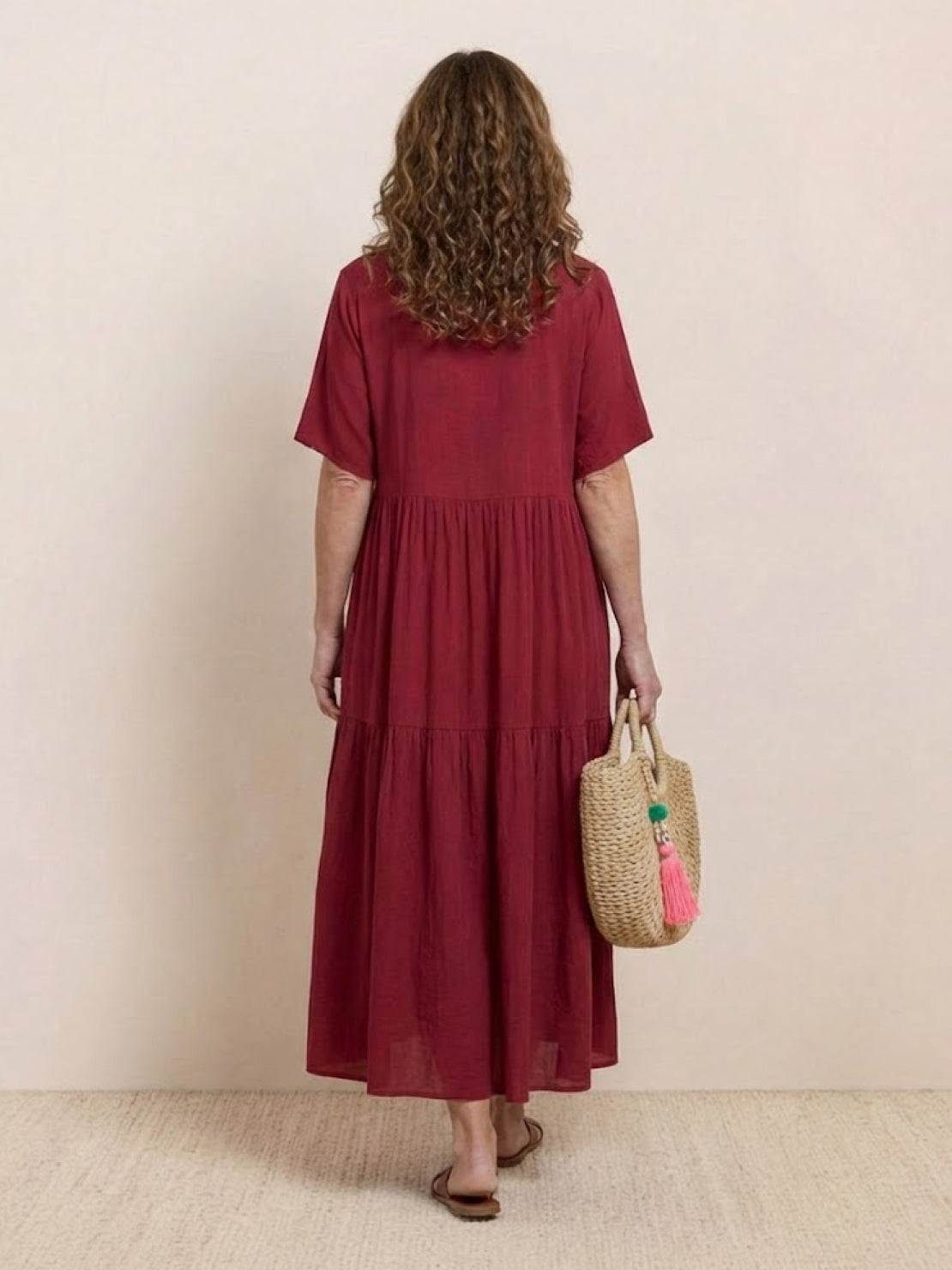 Lottie – V Neck Tiered Swing Summer Maxi Dress