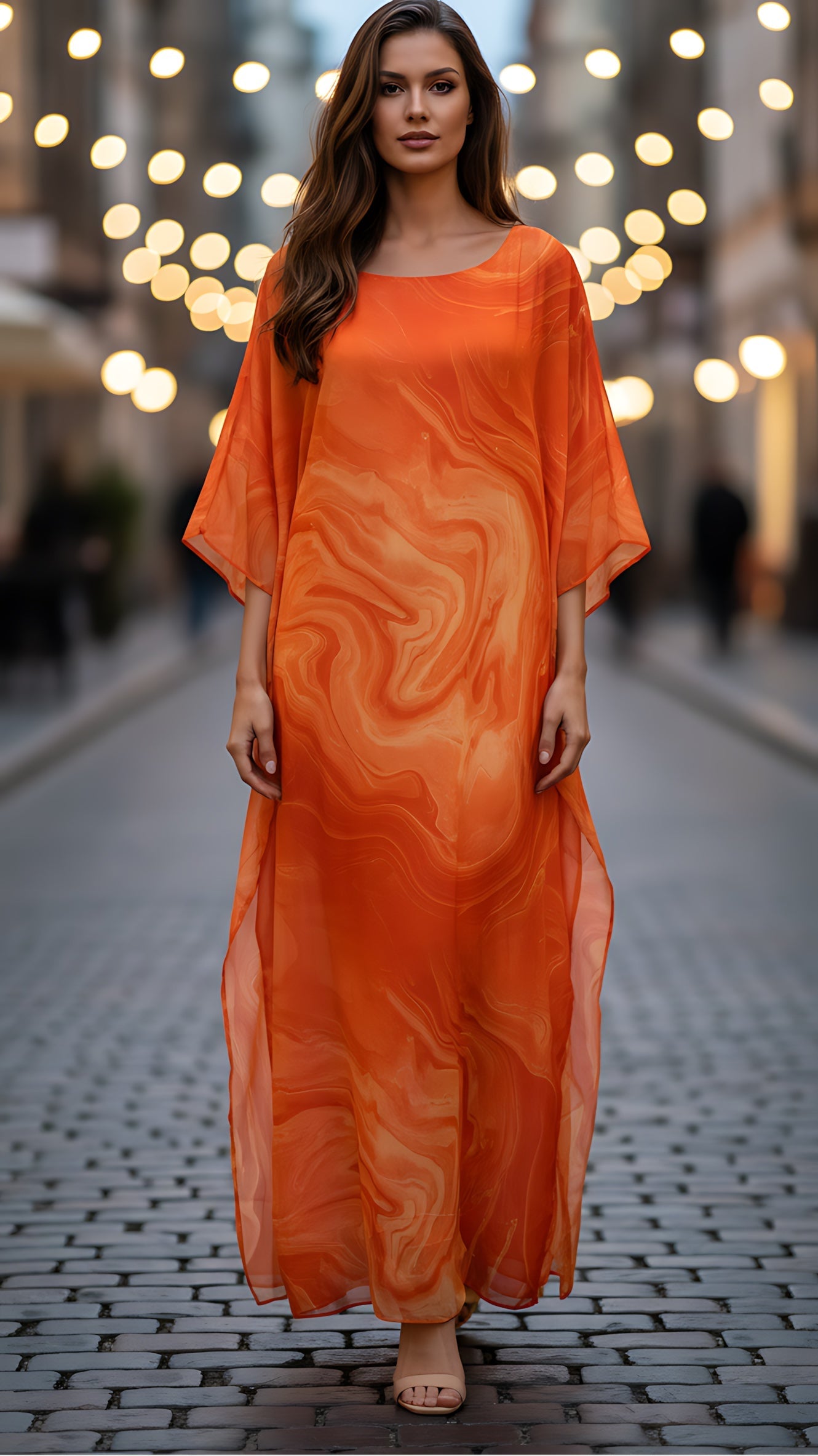 Valentina – Batwing Sleeve Kaftan Evening Maxi Dress