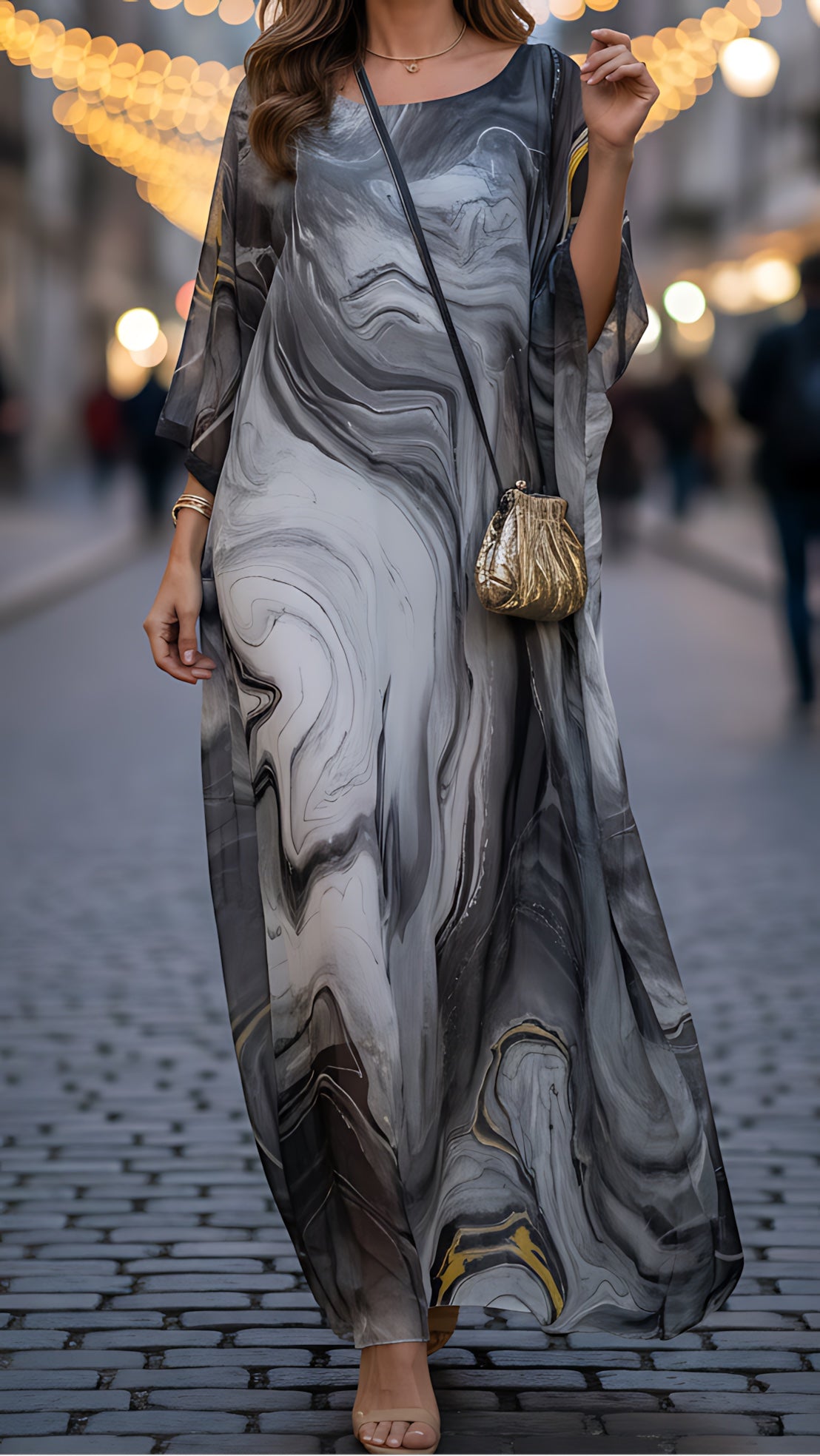 Valentina – Batwing Sleeve Kaftan Evening Maxi Dress