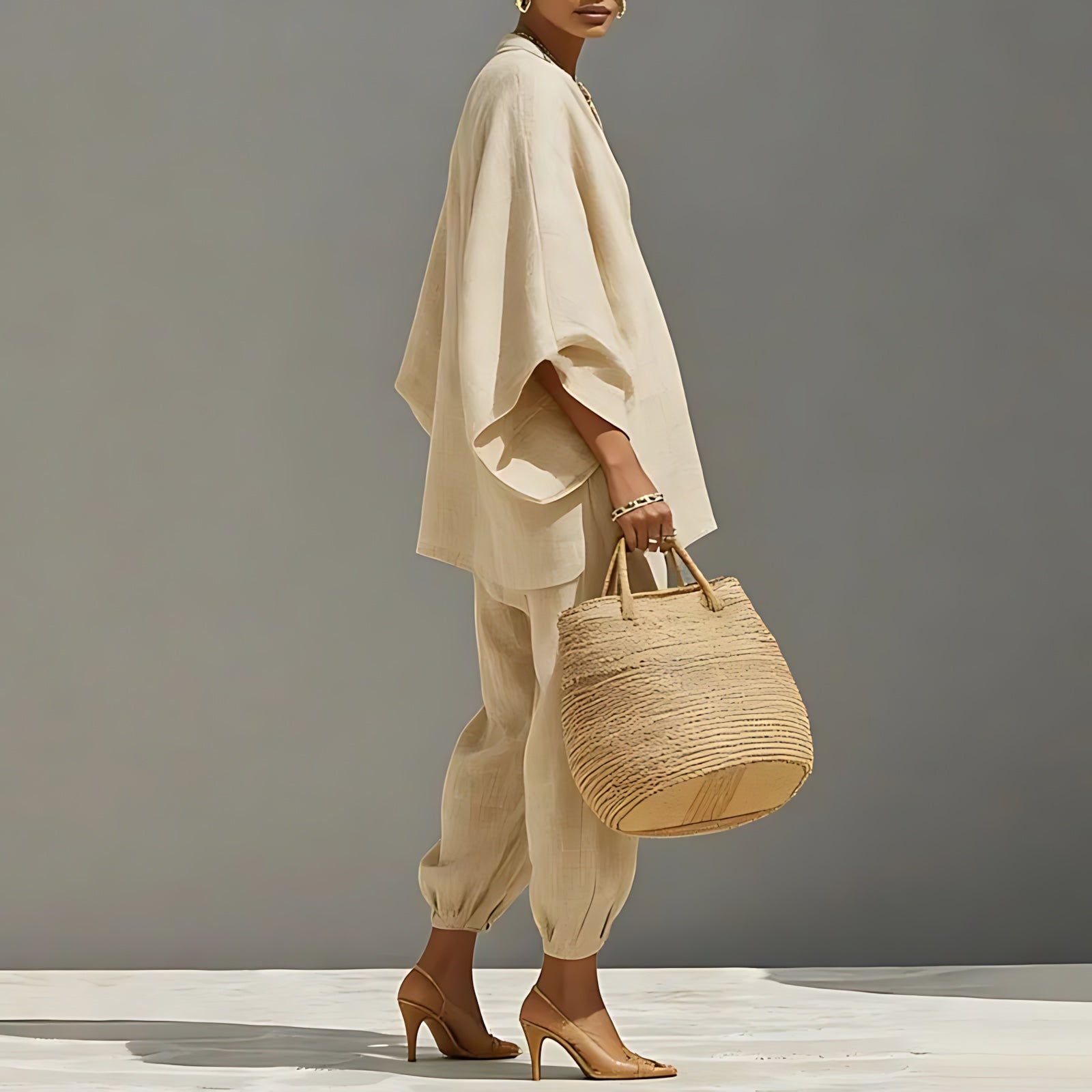 Valentina – Batwing Top and Tapered Pants Set