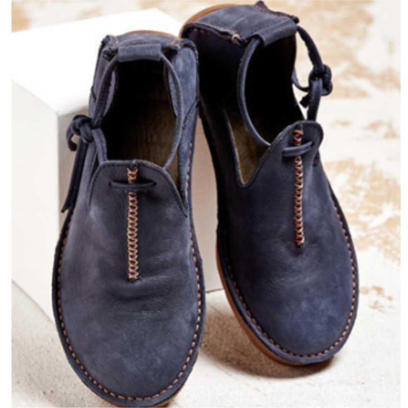 Adriana – Suede Lace Up Flat Ankle Boots