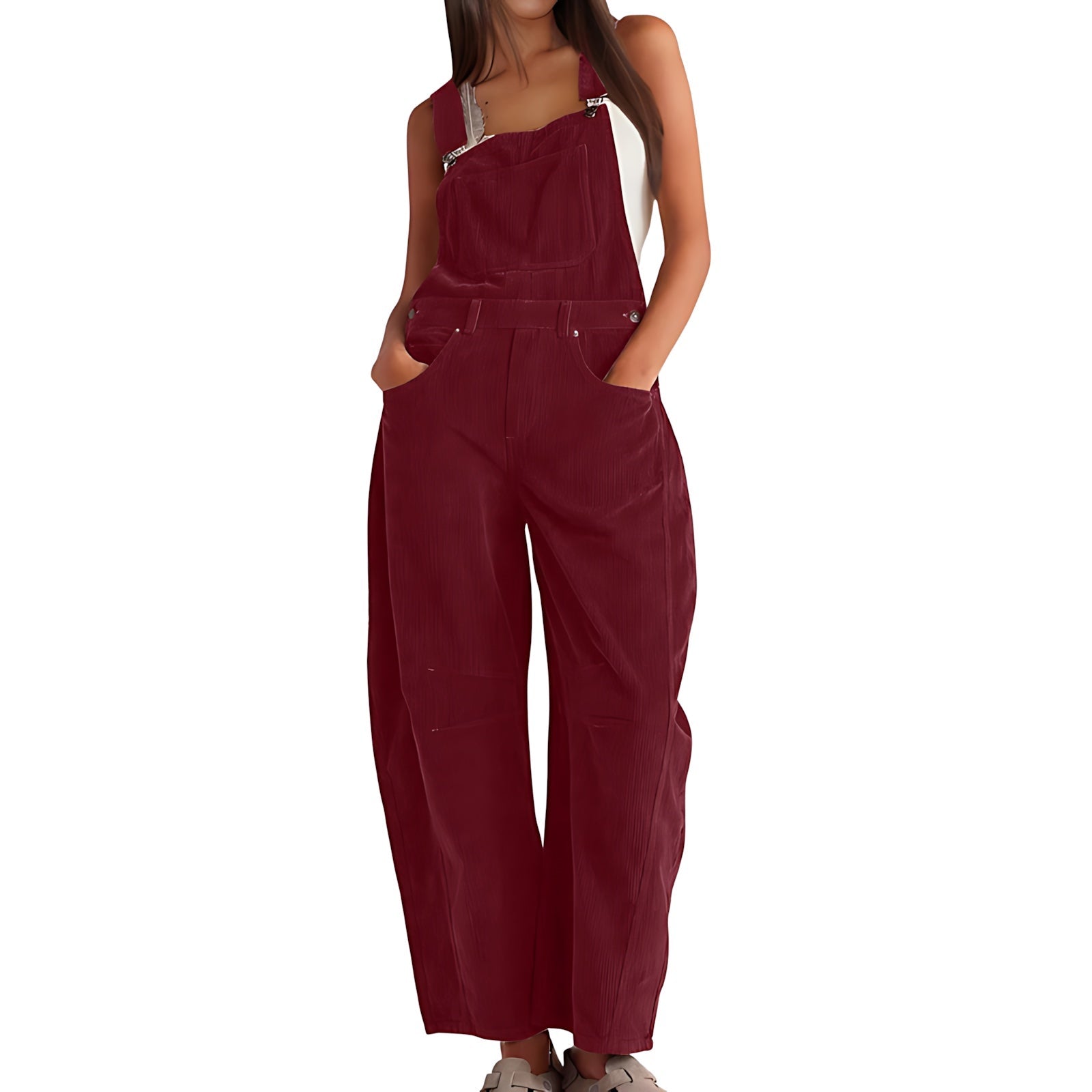 Valerie – Square Neck Wide Leg Overalls