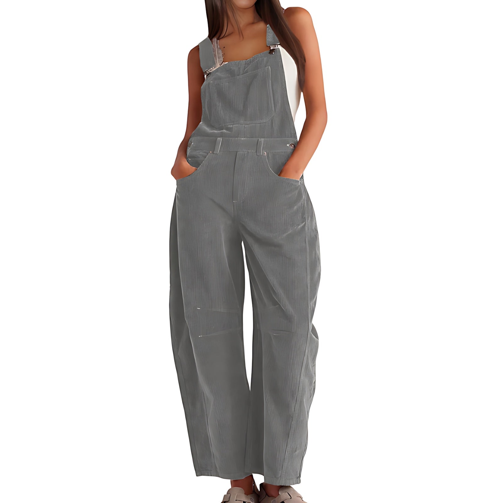 Valerie – Square Neck Wide Leg Overalls