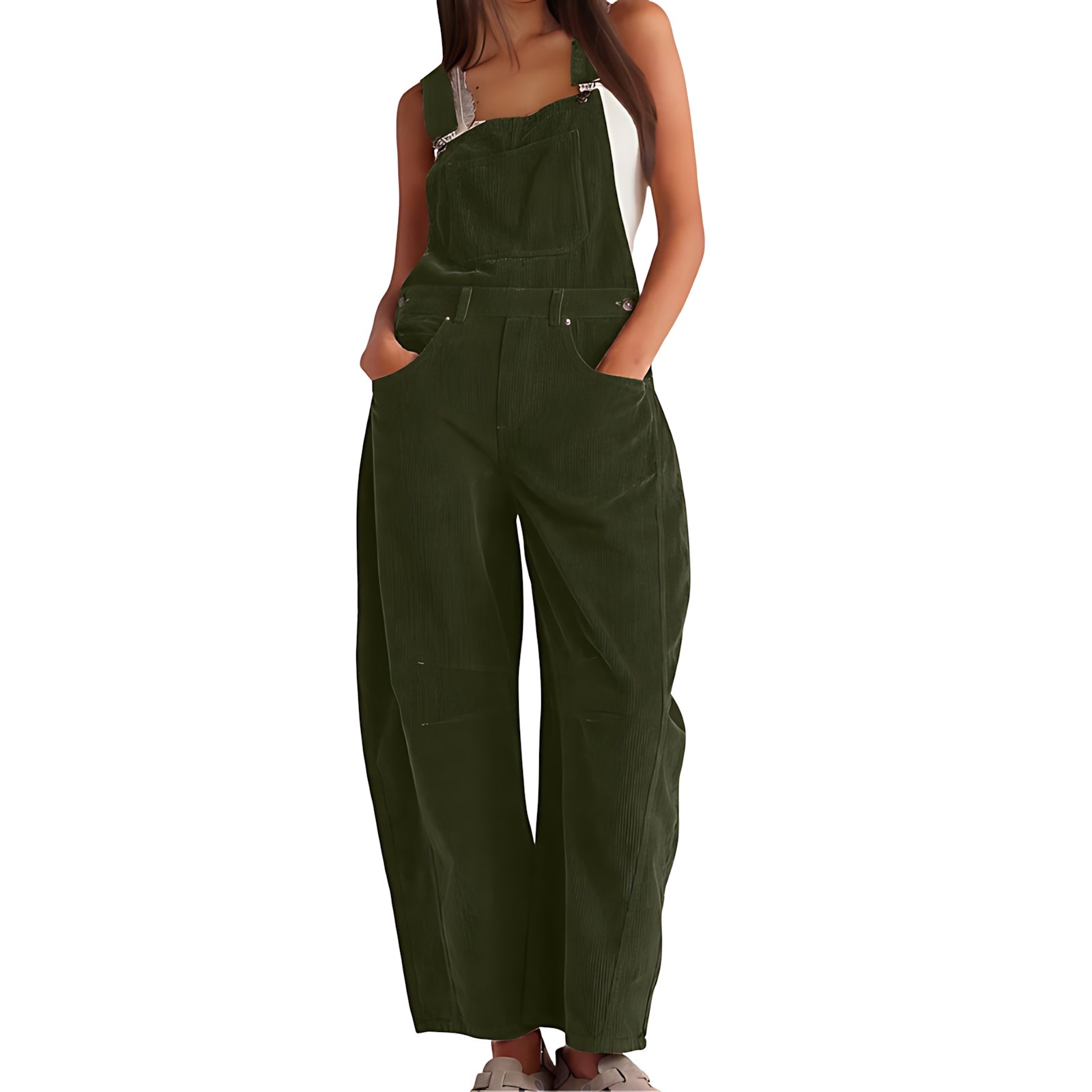 Valerie – Square Neck Wide Leg Overalls