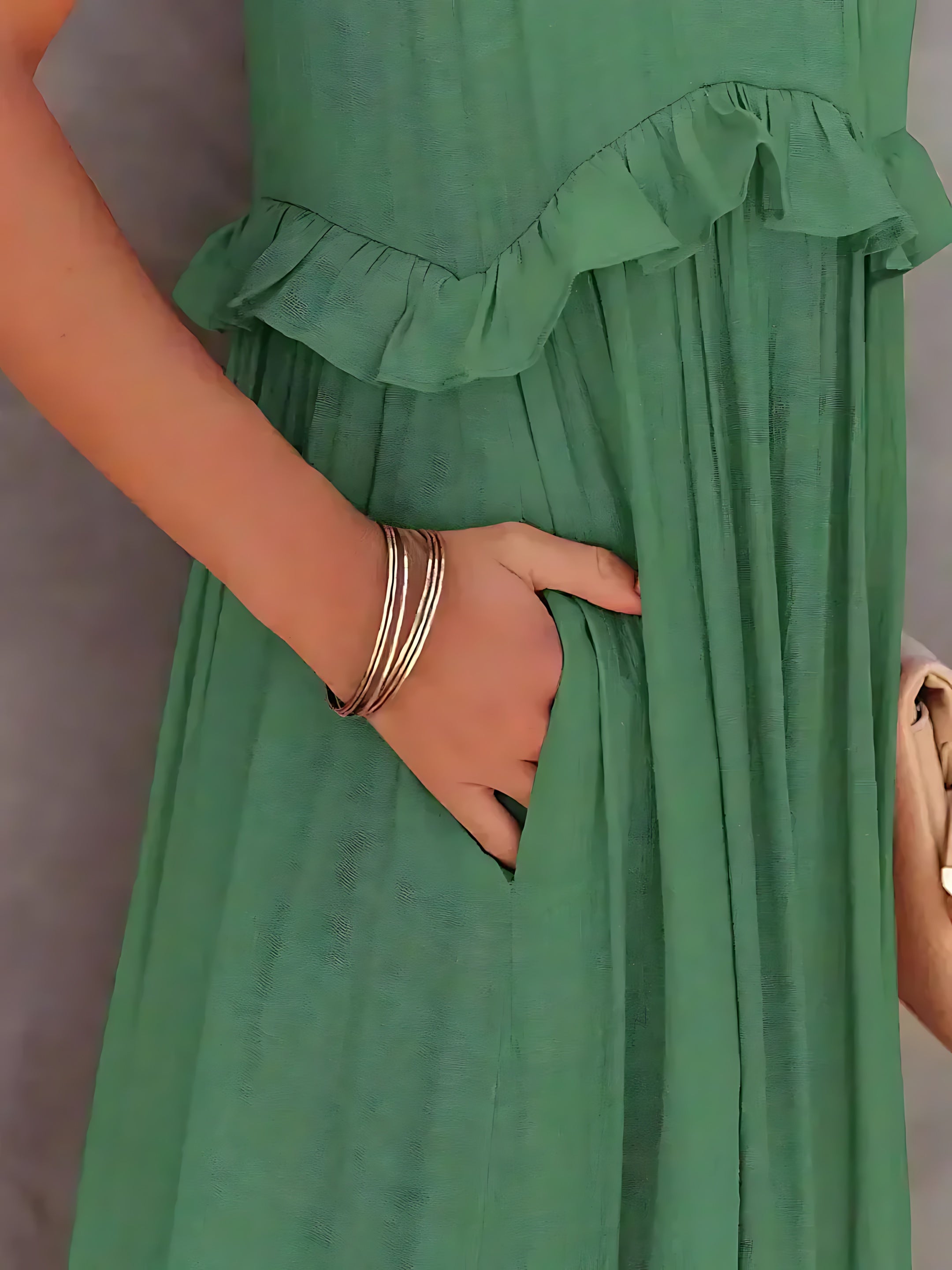 Veronica – High Neck Tiered Ruffle Summer Maxi Dress