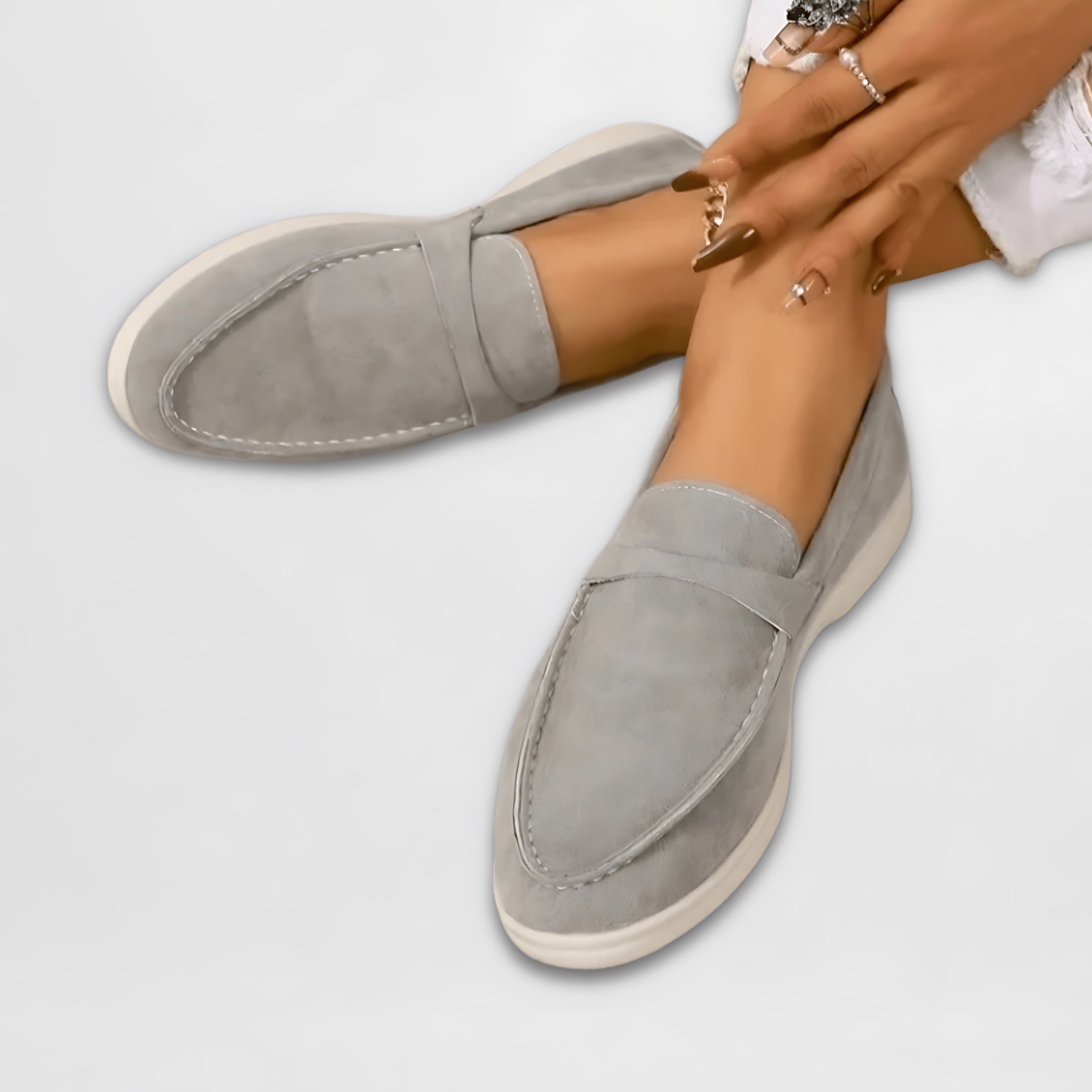 Veronica – Suede Round Toe Slip On Loafers