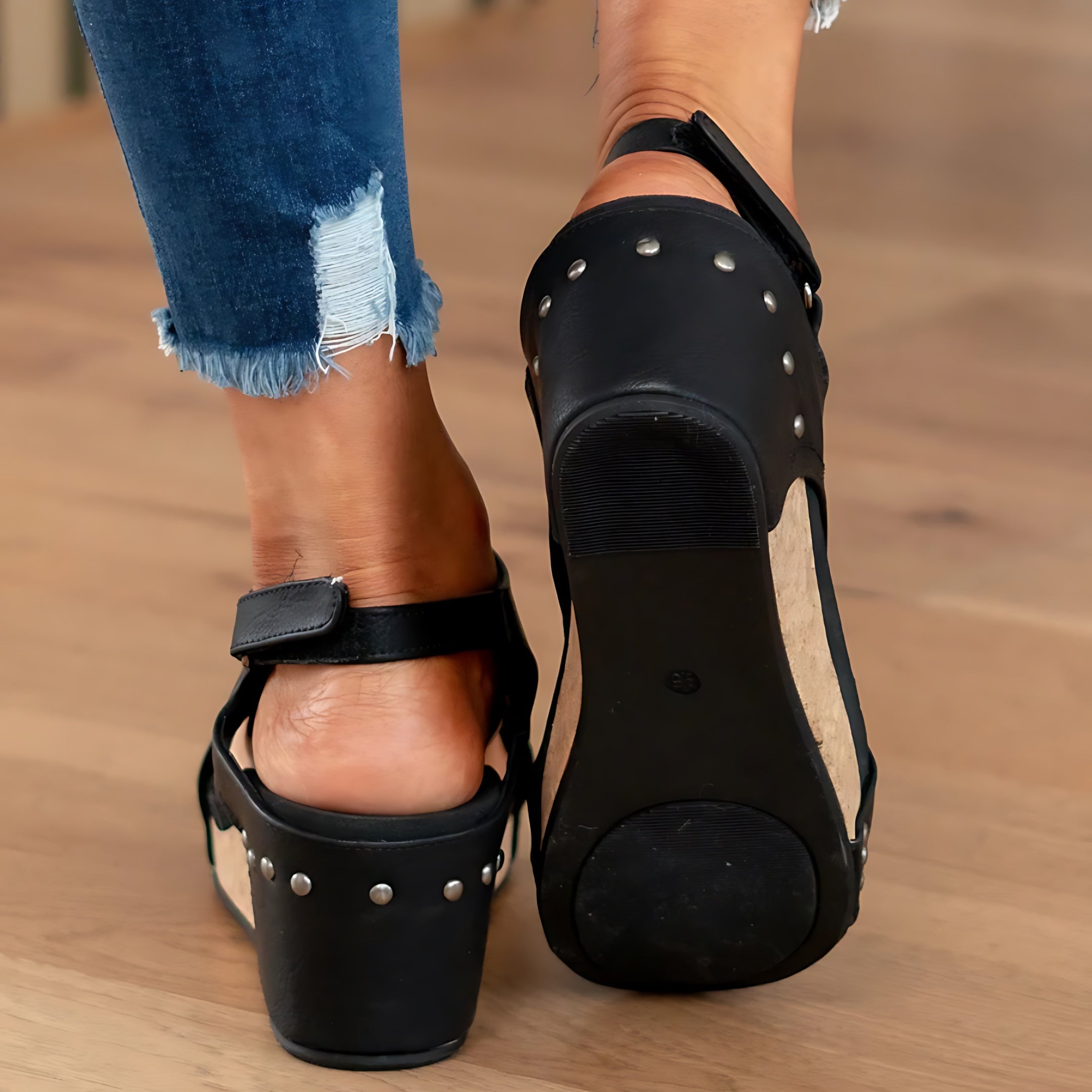 Victoria – Suede Platform Wedge Sandals