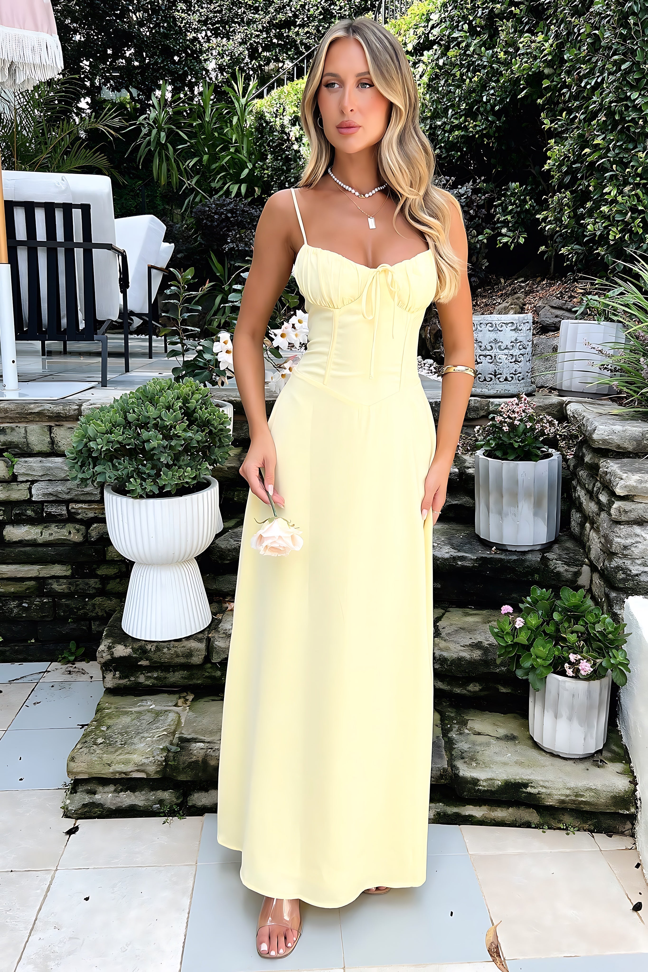Victoria – Sweetheart A Line Wedding Guest Maxi Dress