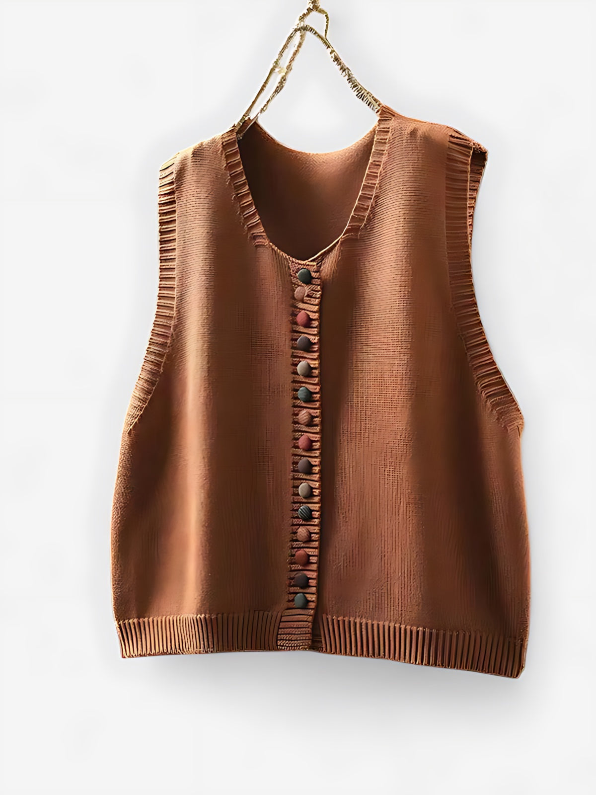 Vivian – V Neck Button Up Sweater Vest