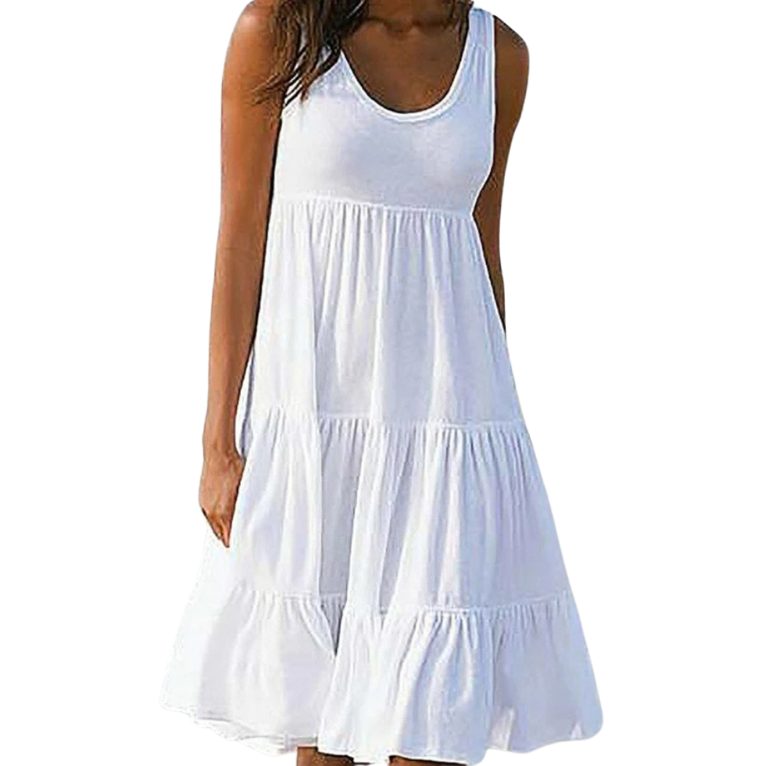 Sienna – Tiered Scoop Neck Summer Midi Dress