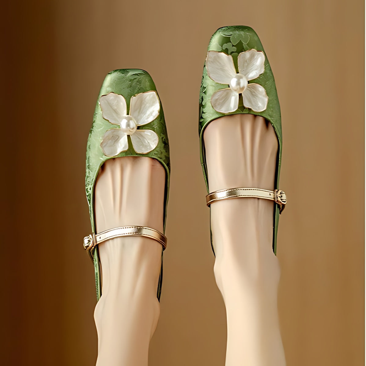 Wren – Floral Mary Jane Block Heel Pumps
