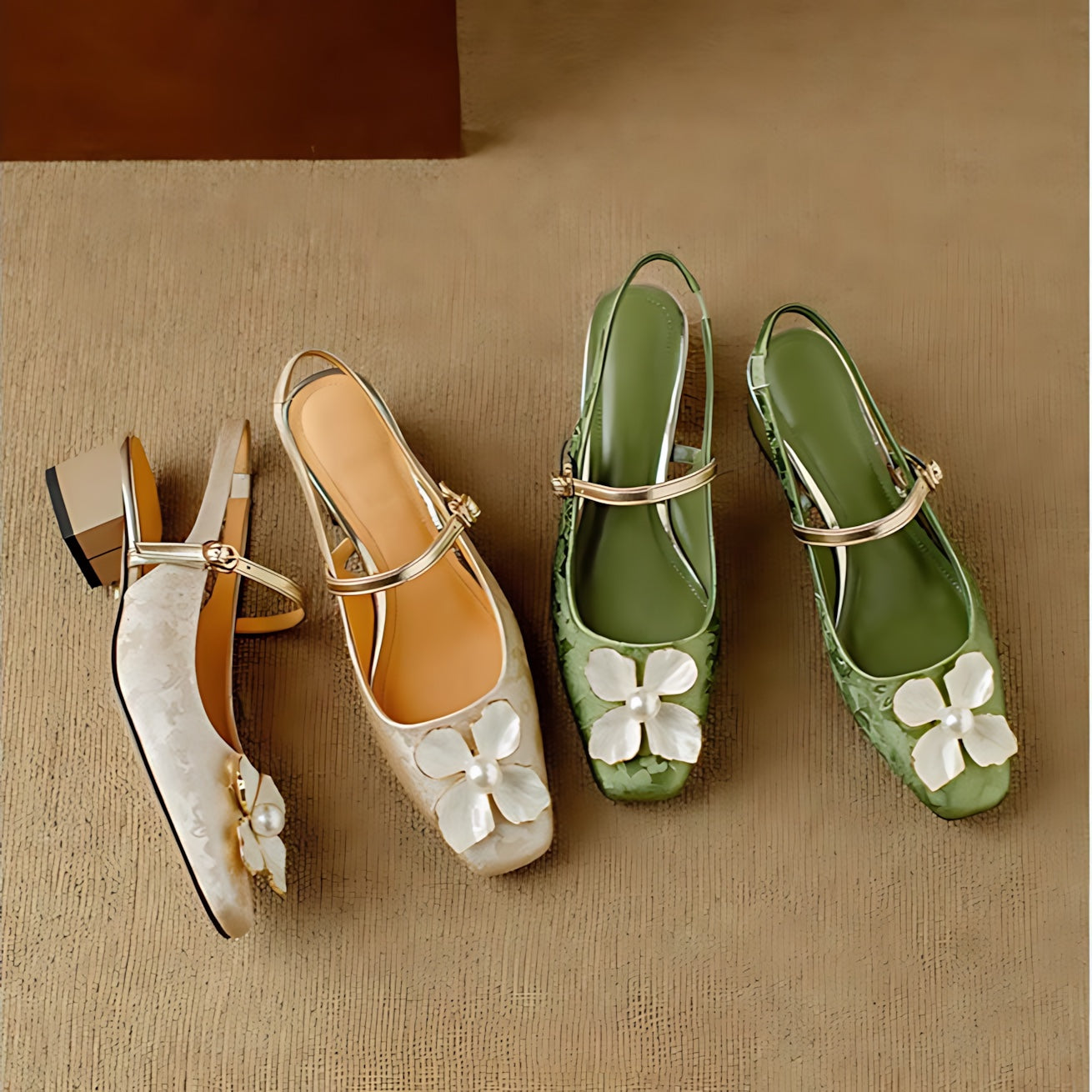 Wren – Floral Mary Jane Block Heel Pumps