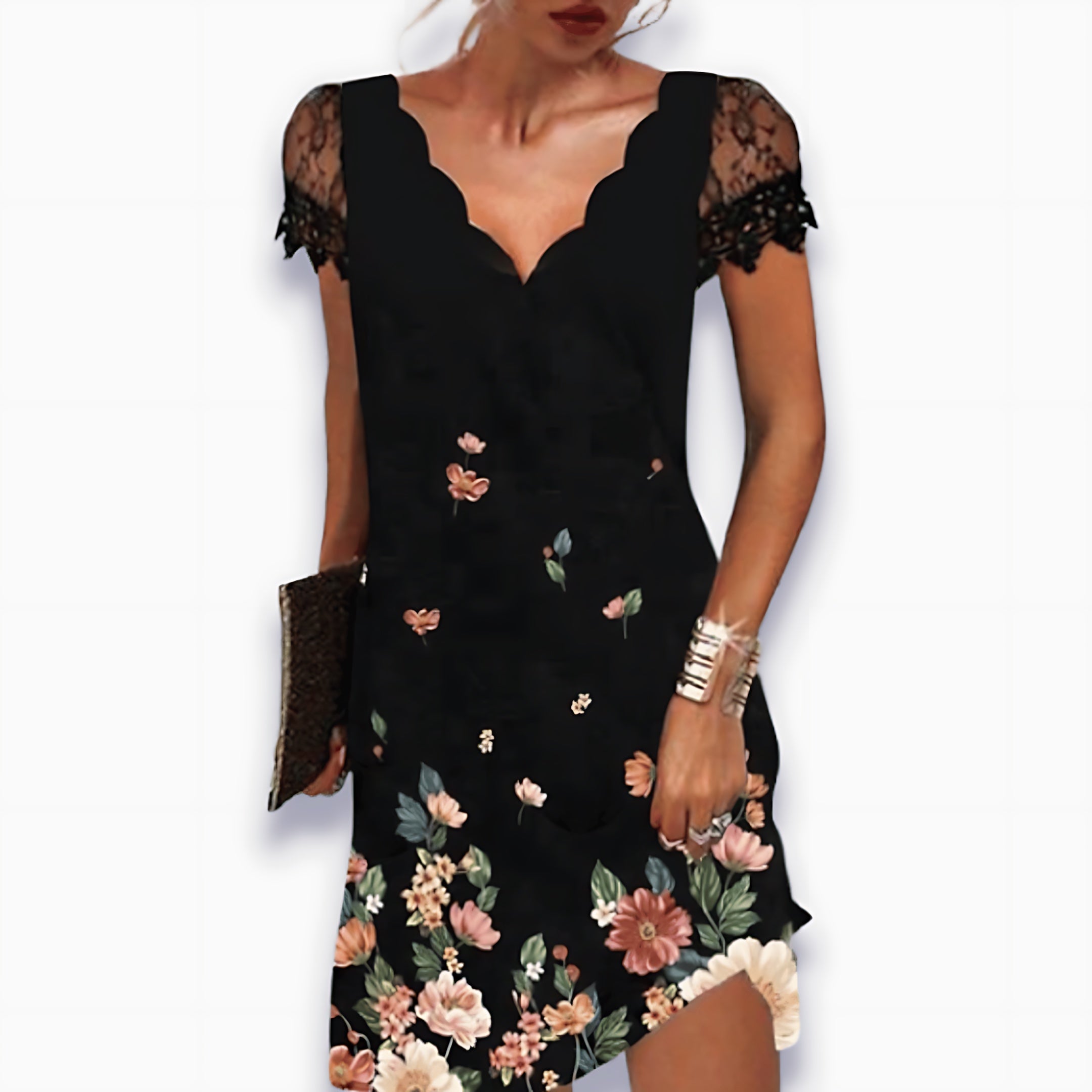 Wren – Lace V Neck Cocktail Dress