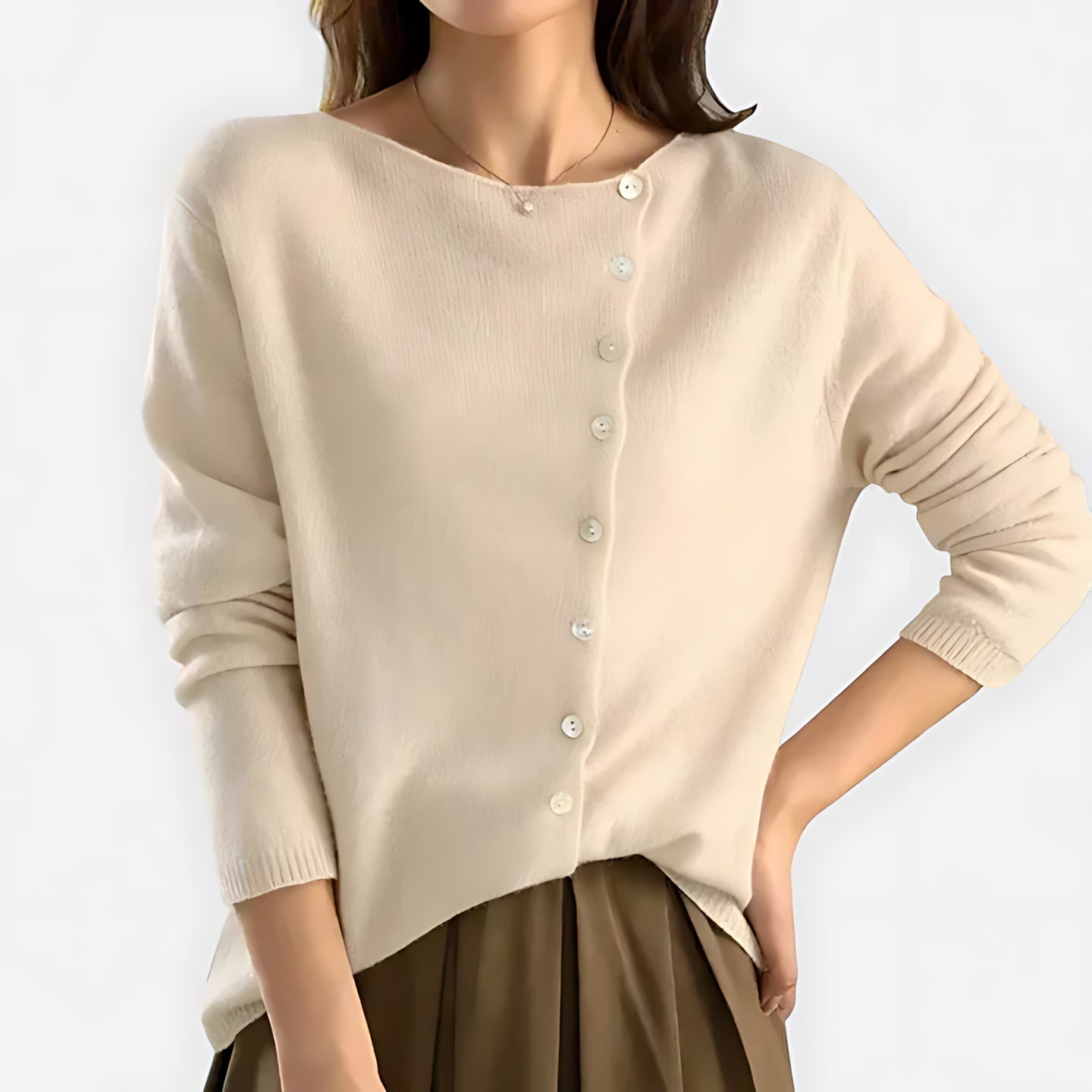 Ximena – Collared Button Front Knit Cardigan