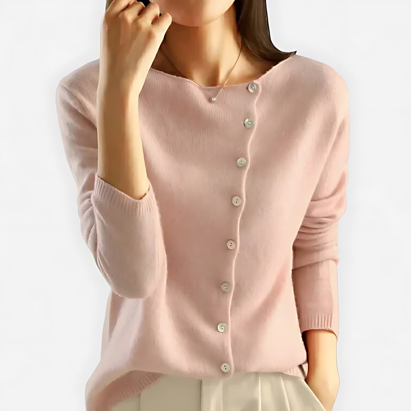 Ximena – Collared Button Front Knit Cardigan