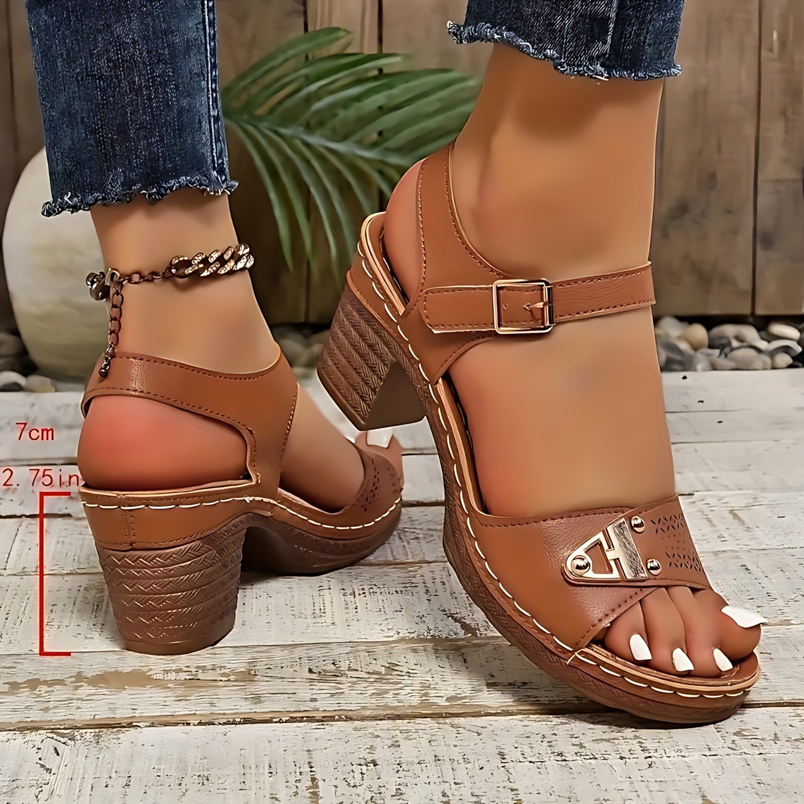 Ximena – Cross Strap Block Heel Platform Sandals