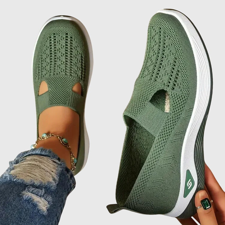 Autumn – Glitter Mesh Slip On Walking Sneakers