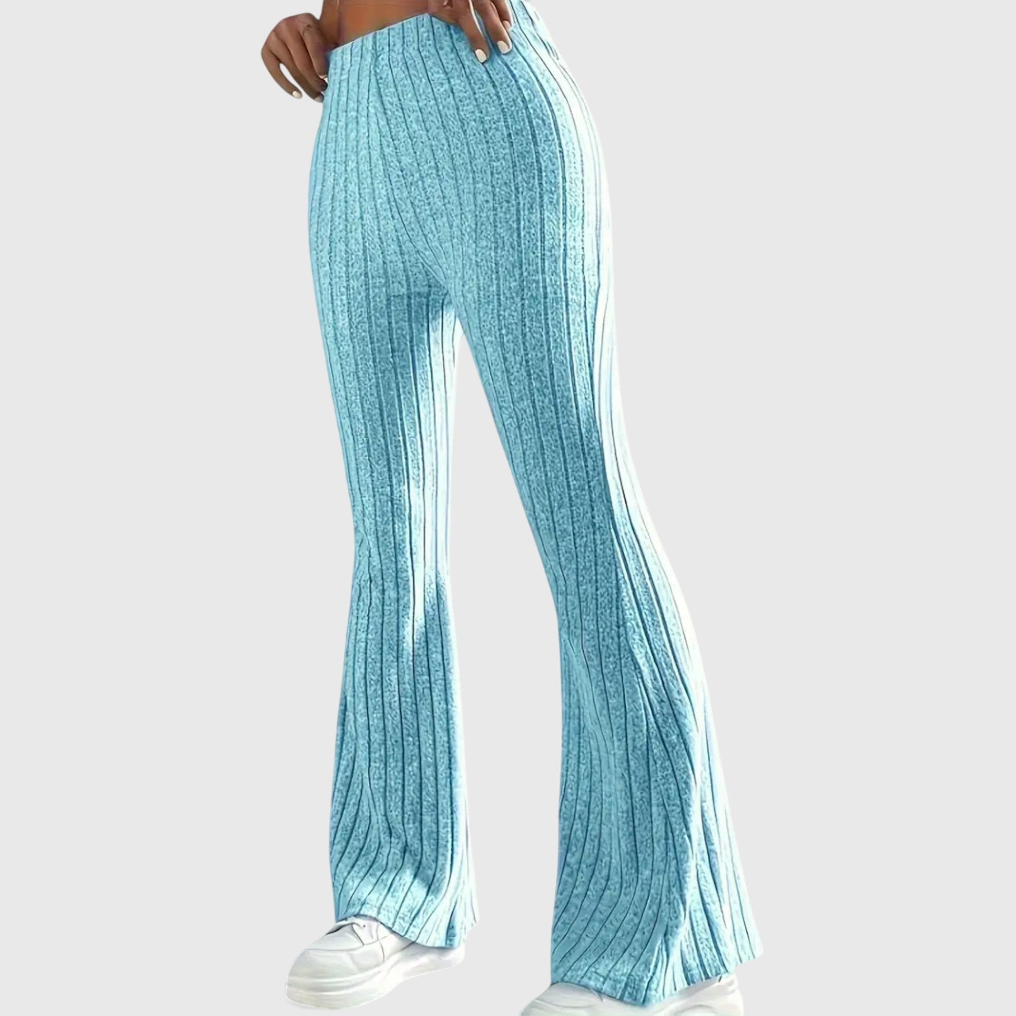 Sloane – Striped Ribbed Flare Pants