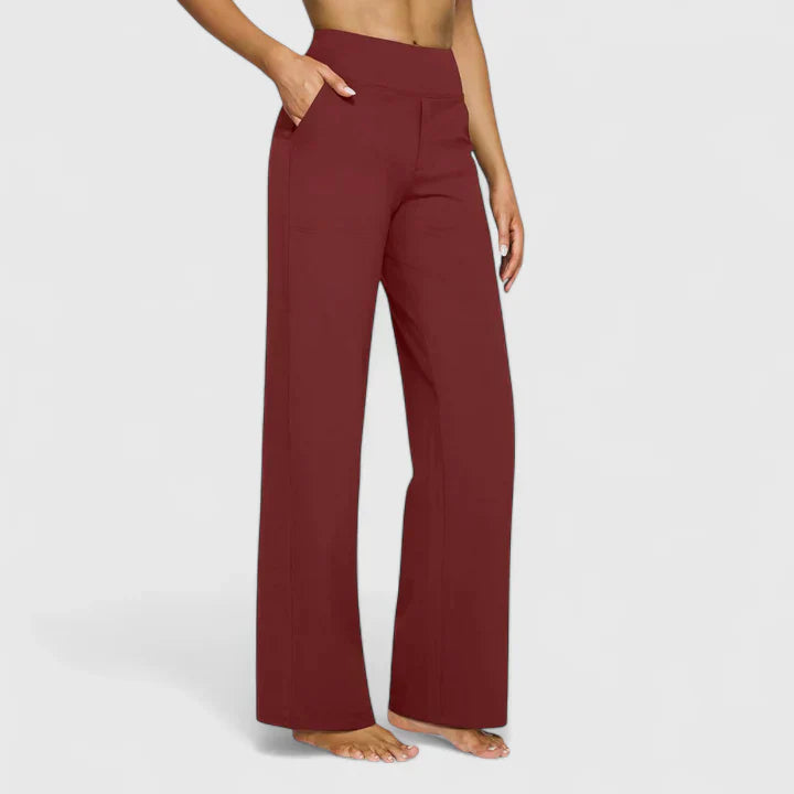 Evangeline – Crossover Waist Wide Leg Lounge Pants