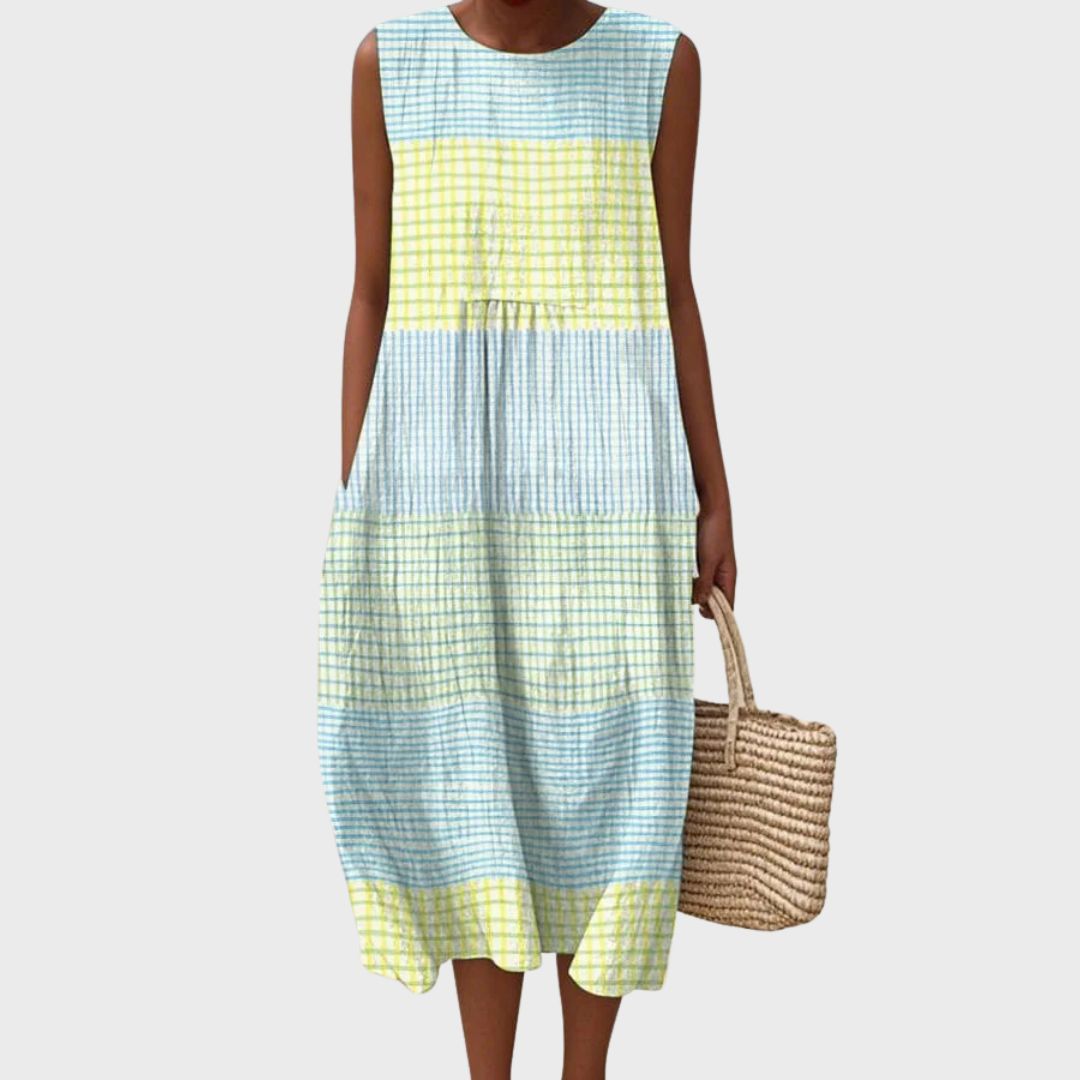 Avery – Striped Flowy Summer Midi Dress
