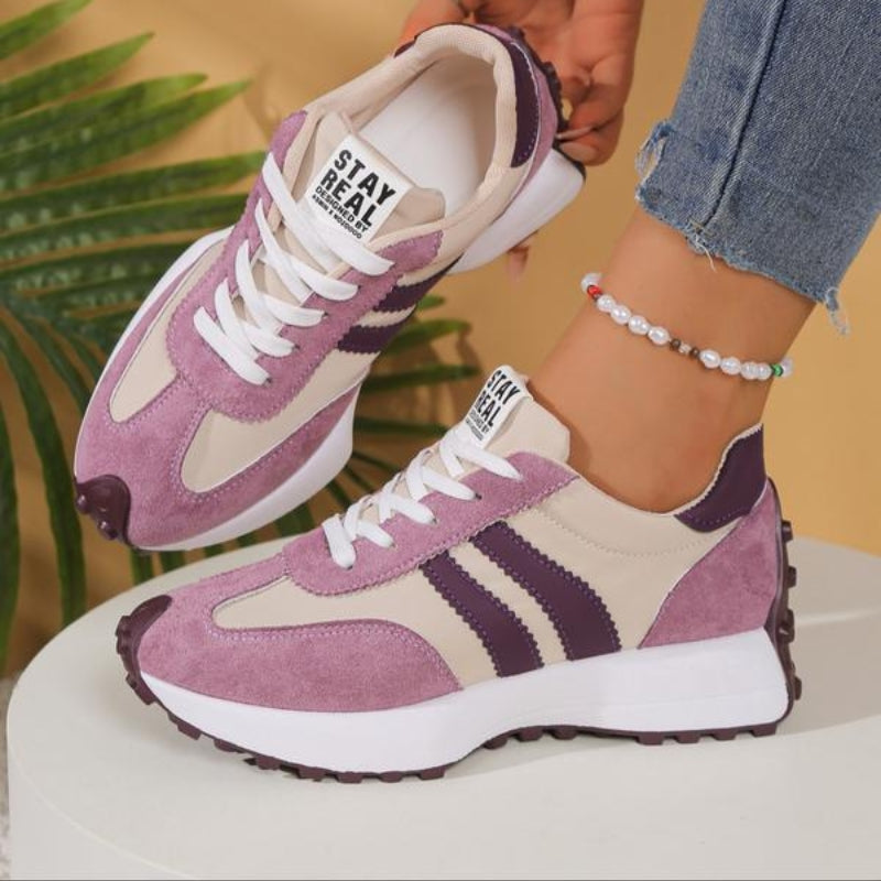 Florence – Retro Suede Lace Up Chunky Sole Sneakers