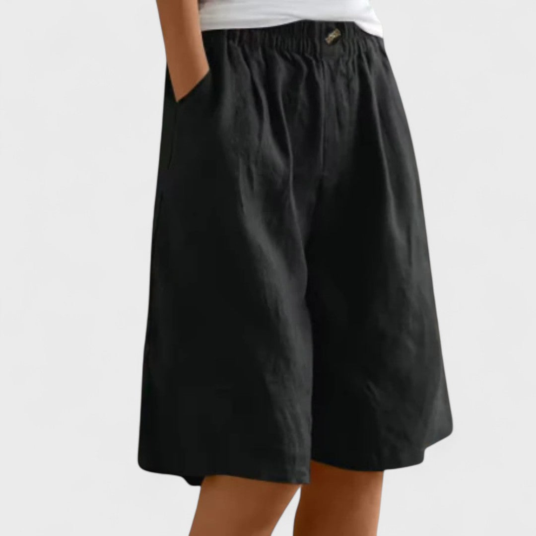 Eliza – High Waist Wide Leg Bermuda Shorts