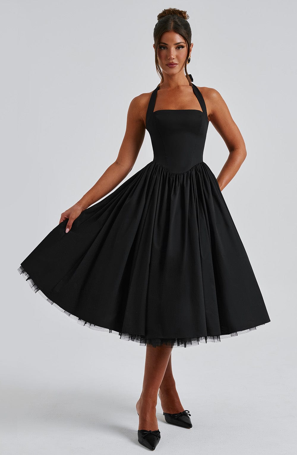 Edith – Square Neck A Line Summer Midi Dress