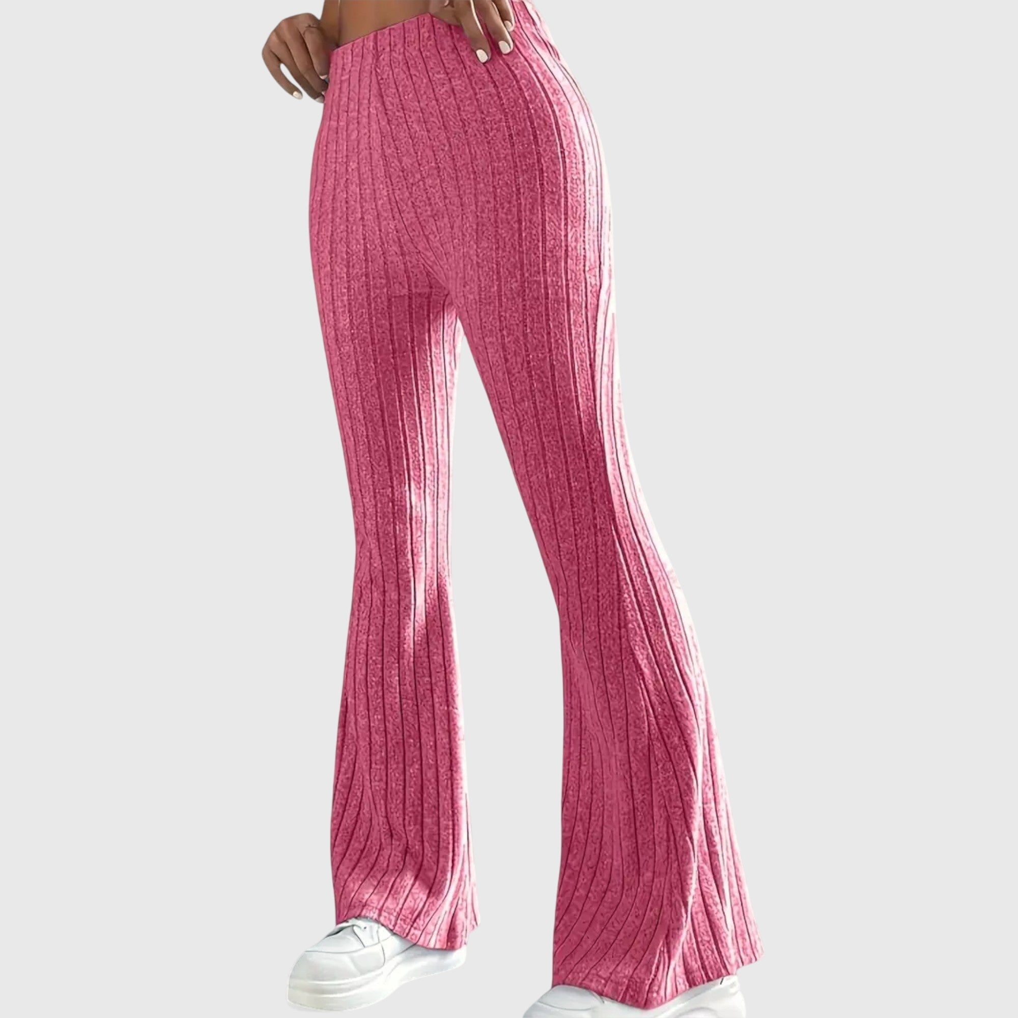Bo – Striped Ribbed Flare Pants