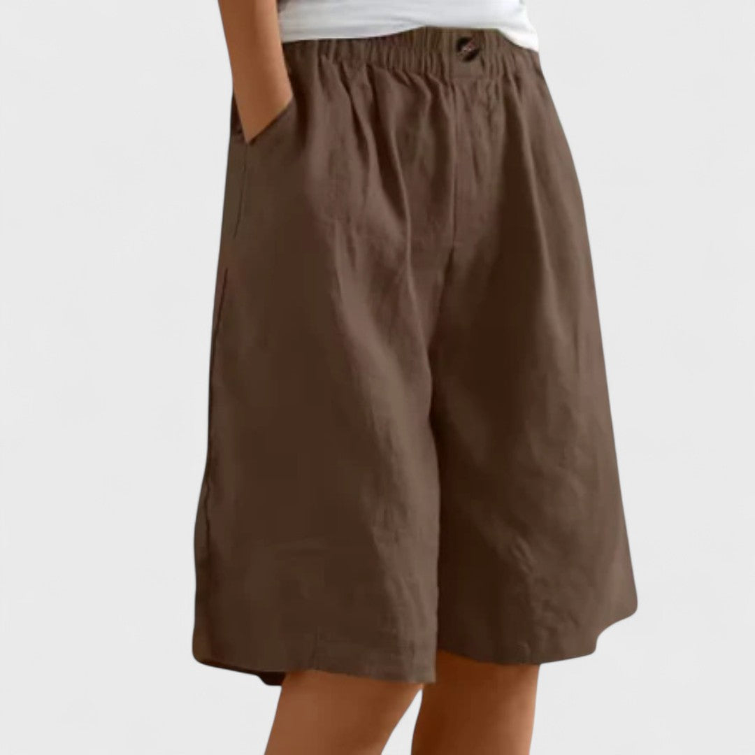 Eliza – High Waist Wide Leg Bermuda Shorts