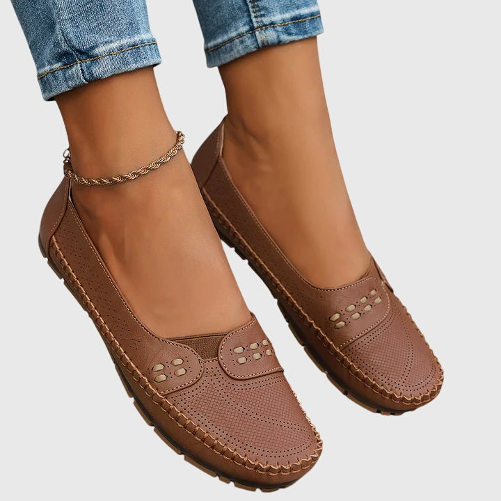 Isabella – Studded Slip On Round Toe Flats