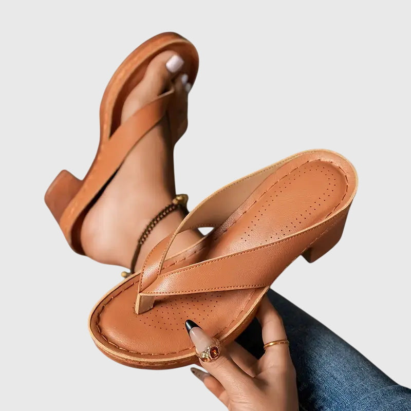 Faith – Metallic Thong Ankle Strap Sandals
