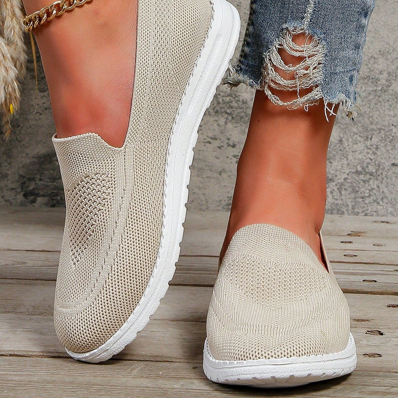Brielle – Knit Slip On Walking Sneakers