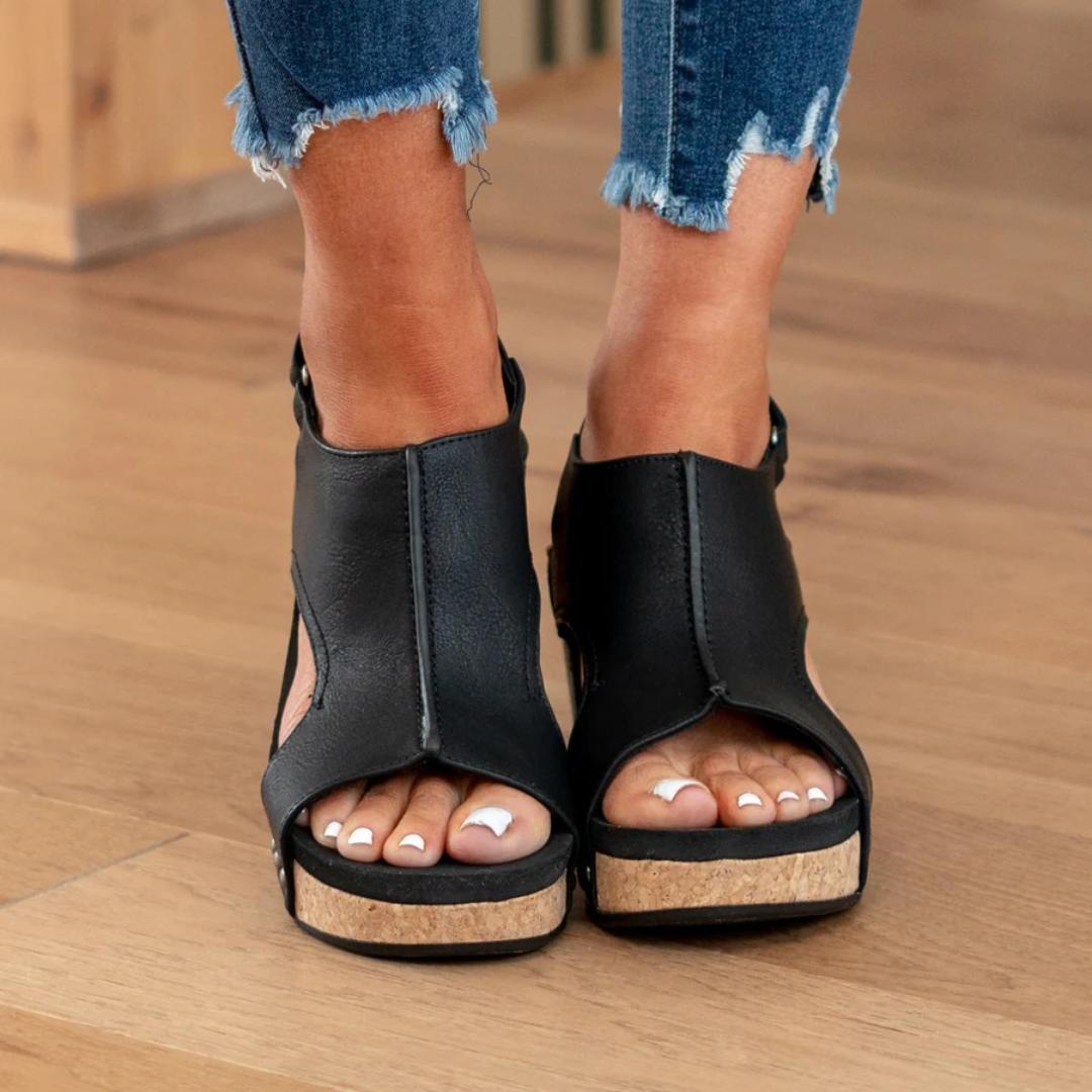 Victoria – Suede Platform Wedge Sandals