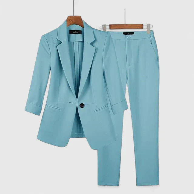 Bianca – Blazer And Straight Leg Pants Suit Set
