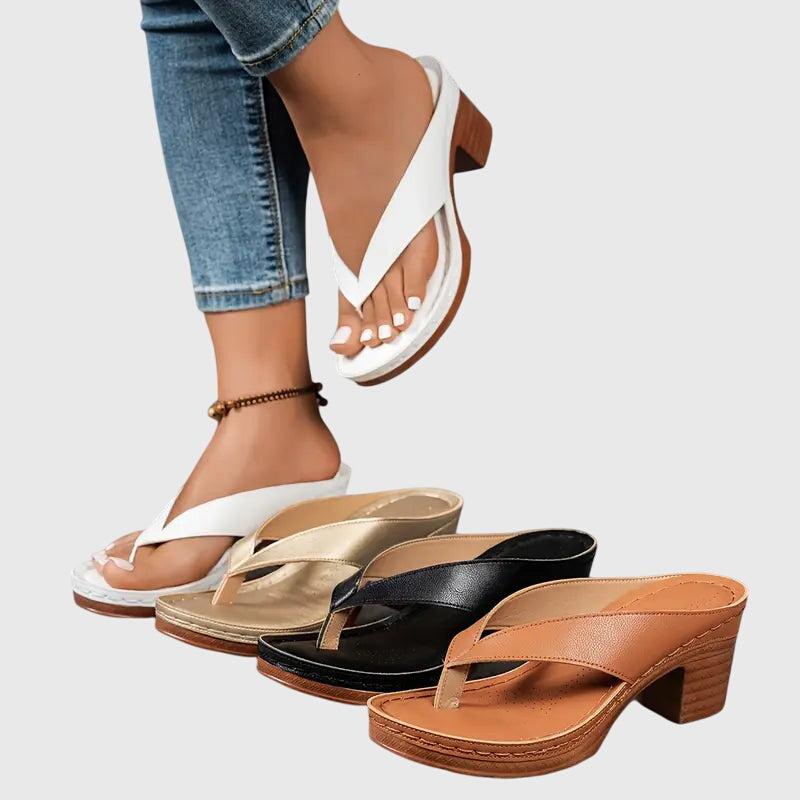 Faith – Metallic Thong Ankle Strap Sandals