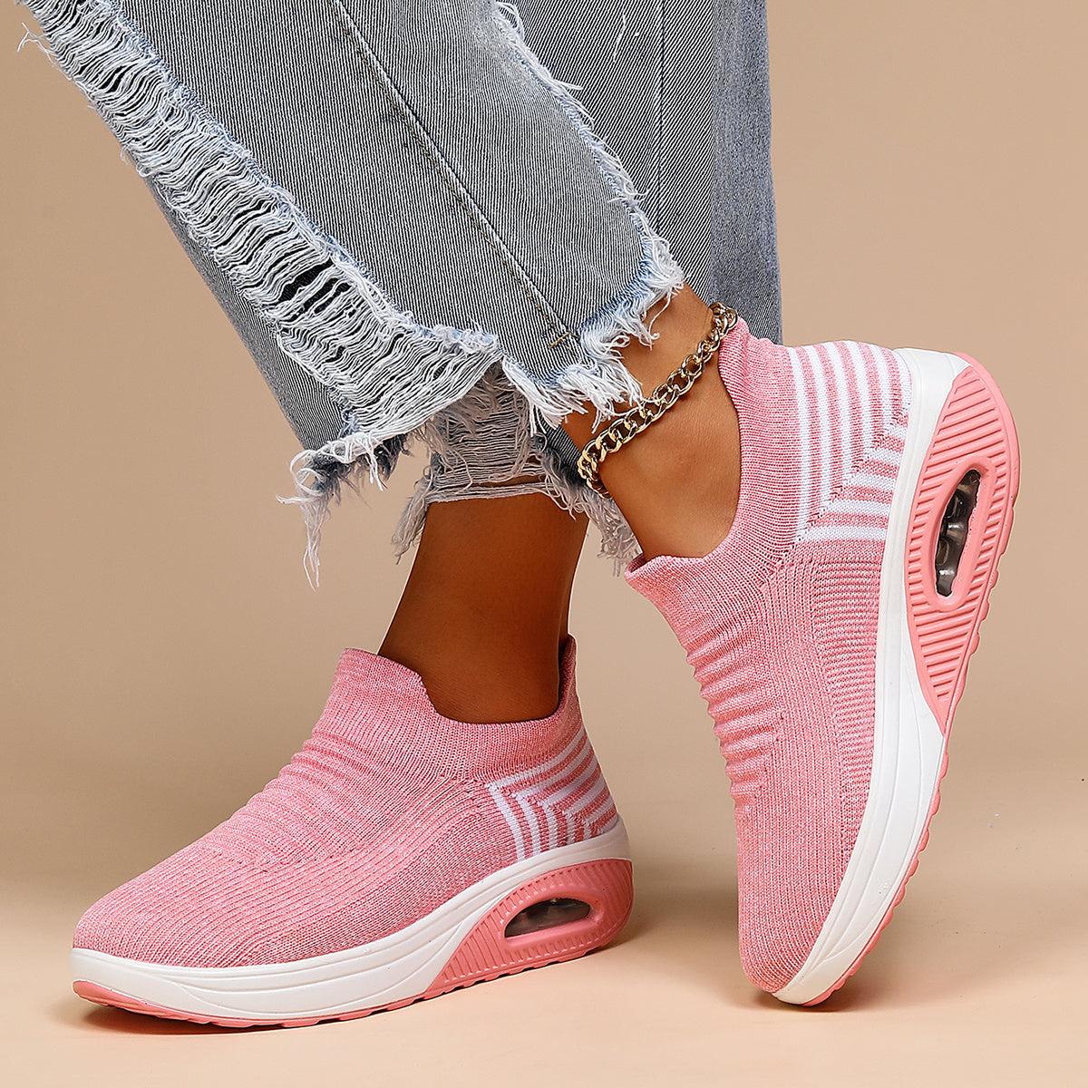 Nadia – Knit Sock Slip On Sneakers