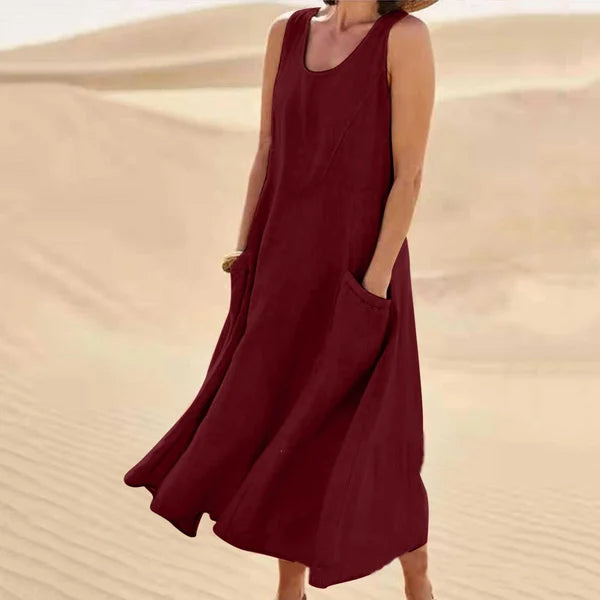 Allison – Scoop Neck Flowy Summer Maxi Dress