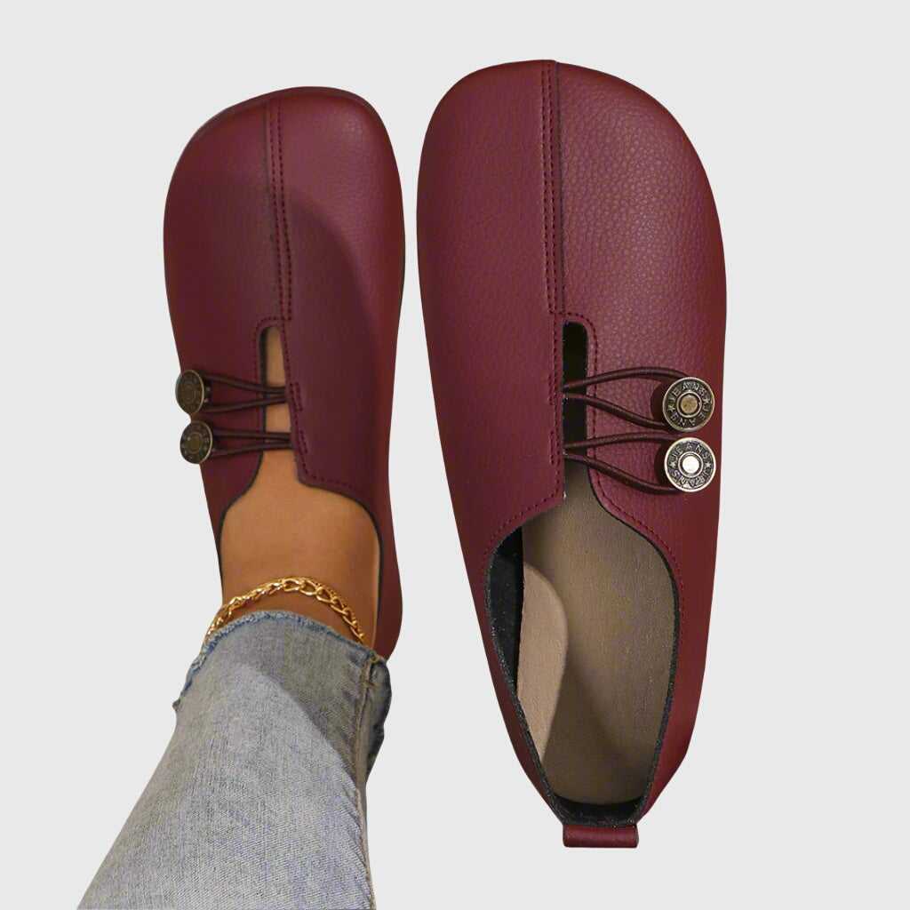 Jolene – Faux Leather Slip On Round Toe Flats