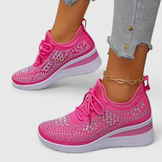 Maeve – Perforated Floral Lace Up Sneakers