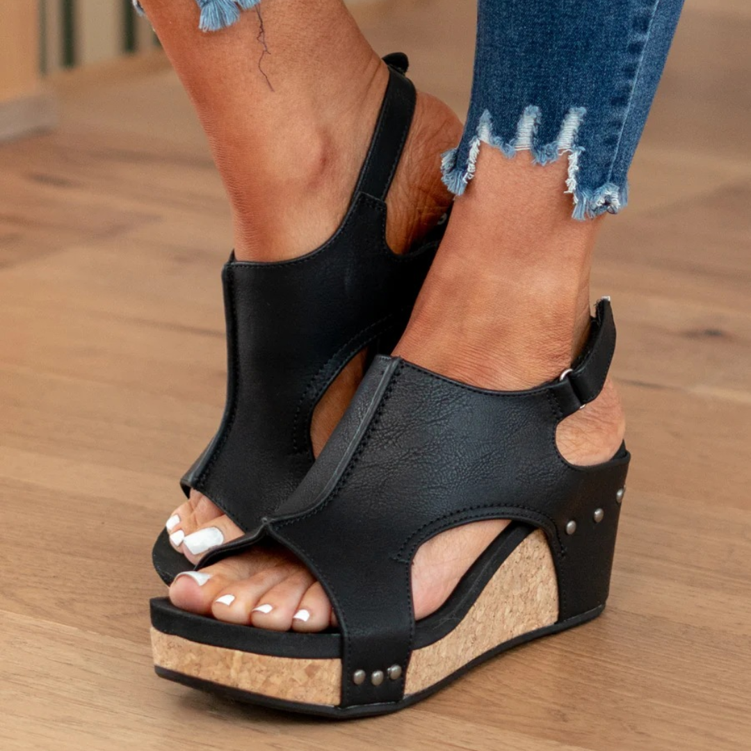 Victoria – Suede Platform Wedge Sandals